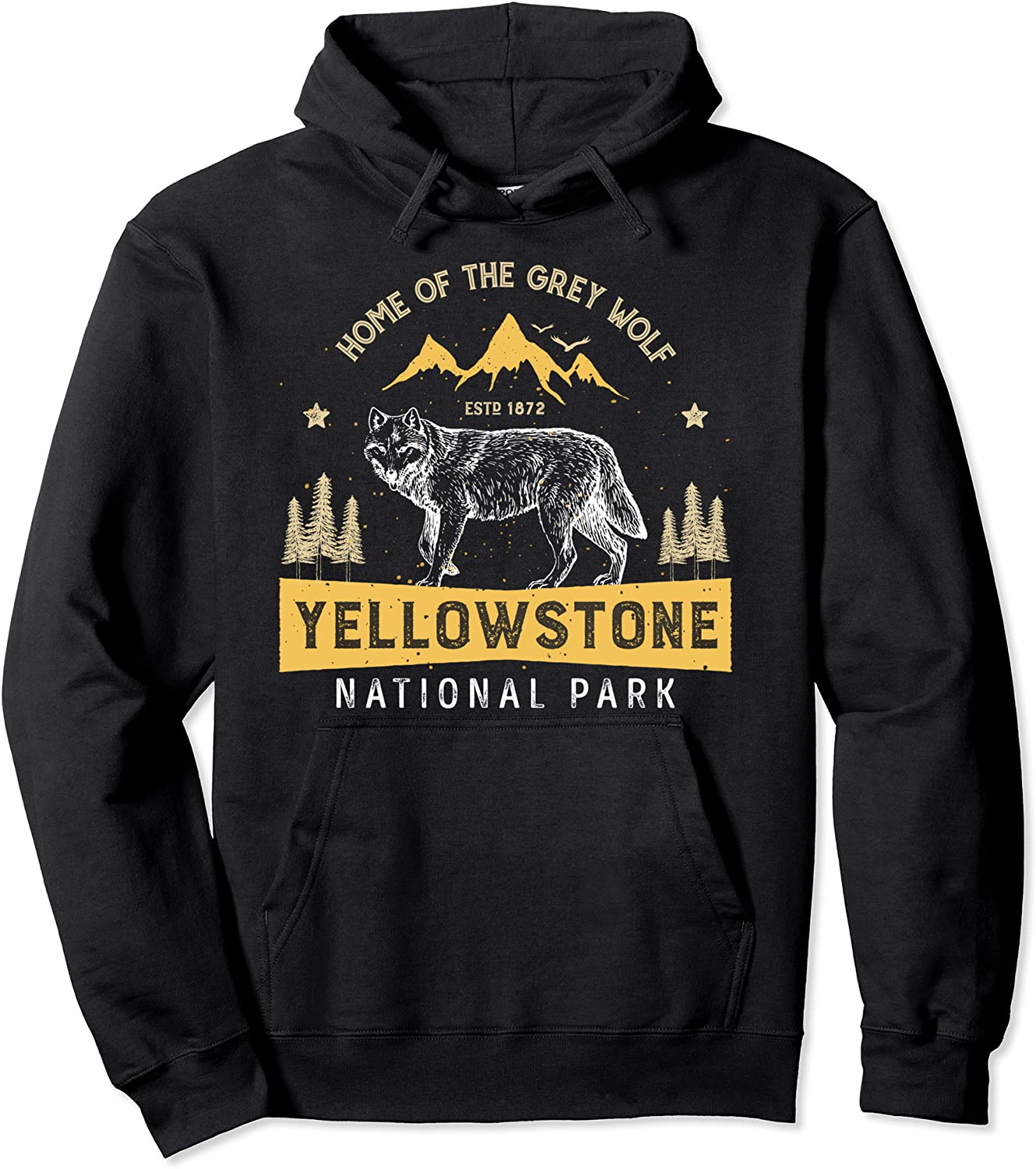 Yellowstone Hoodie National Park Wolf Vintage T Shirt Gift