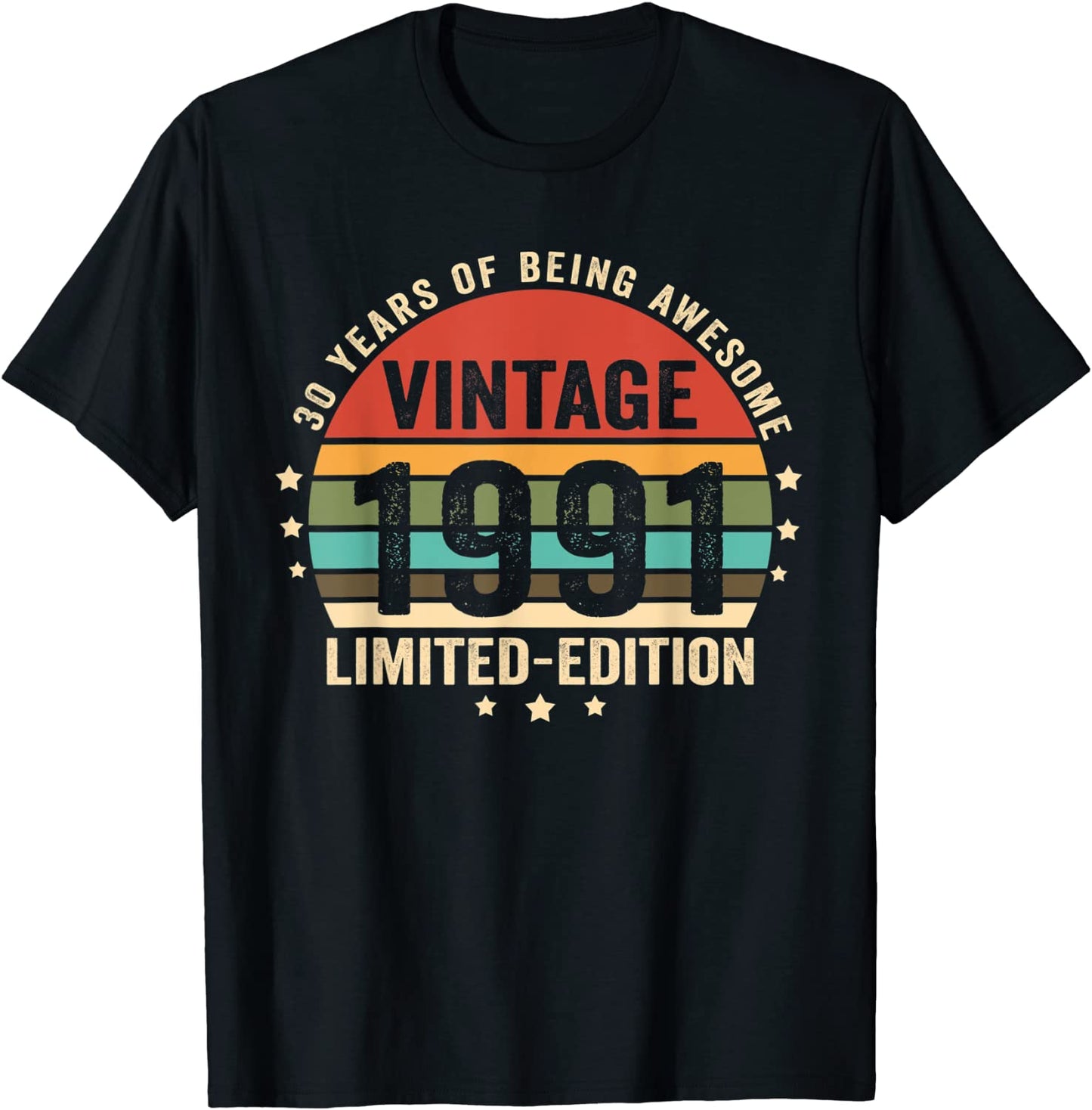 Retro Vintage 1991 30 Year Old 30th Birthday Gift Him Her T-Shirt