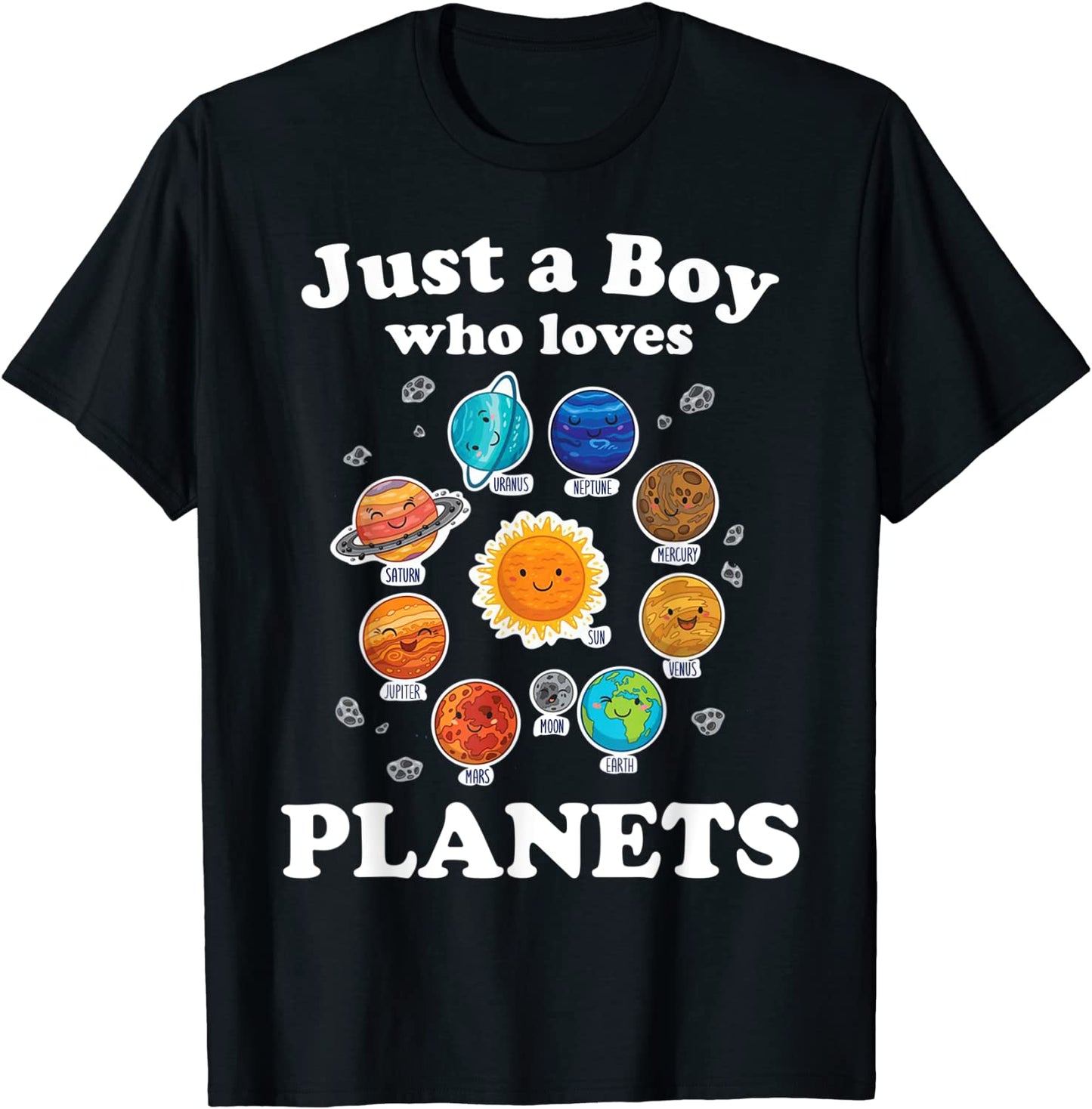 Just A Boy Who Loves Planets Solar System Space Science T-Shirt