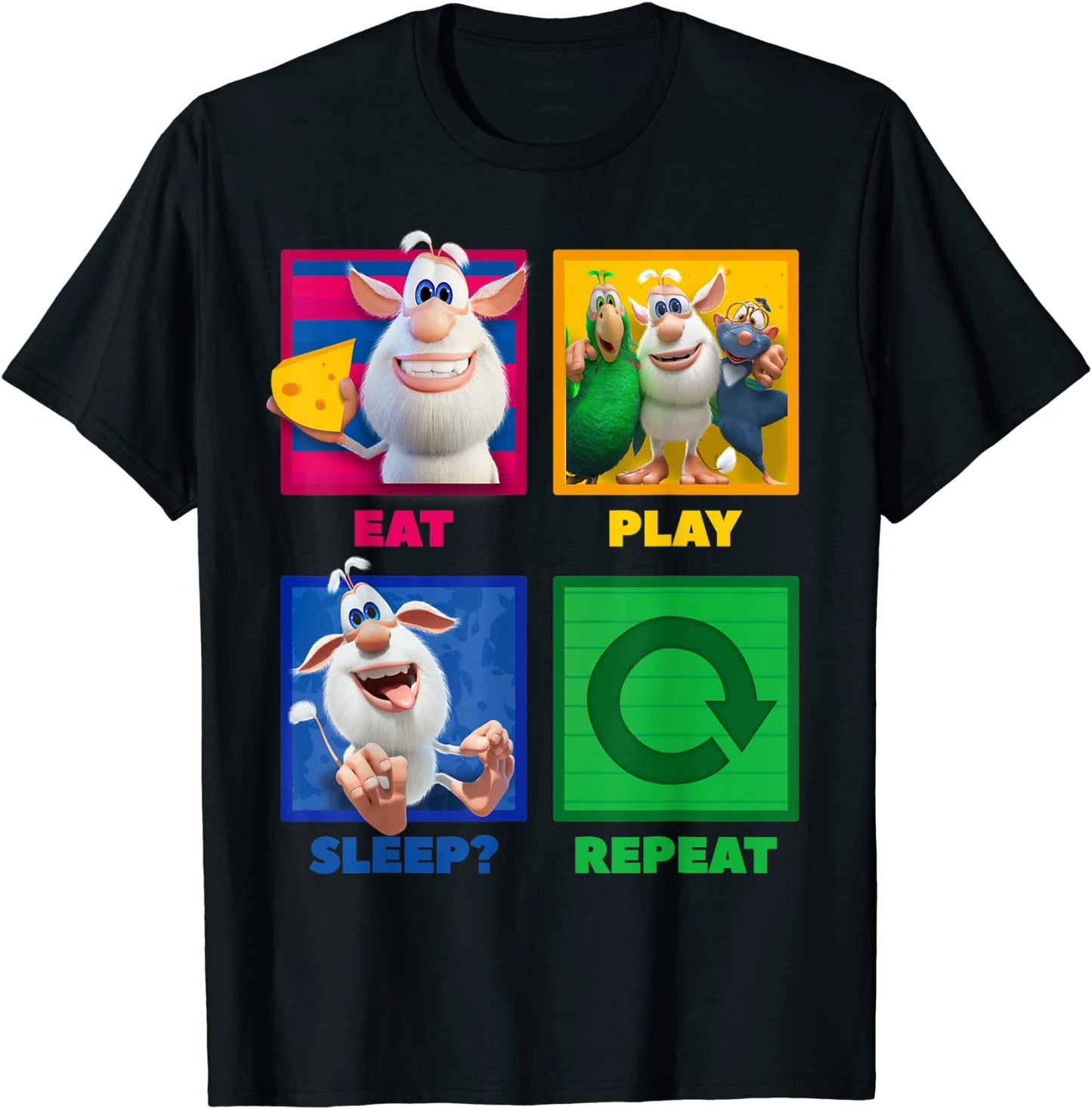 Booba Eat Play Sleep Repeat Funny Friendship For Boys Girls T-Shirt