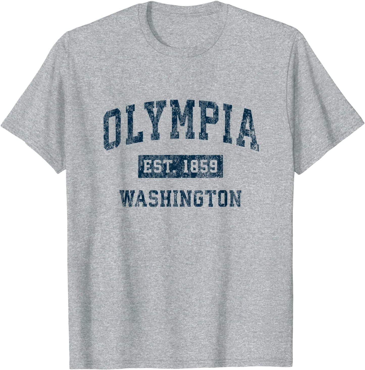 Olympia Washington WA Vintage Sports Design Navy Print T-Shirt