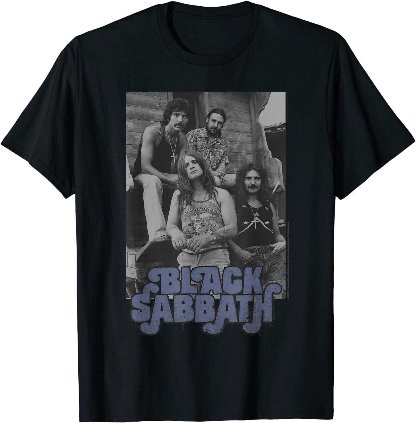 Black Sabbath Official BW Band Photo T-Shirt