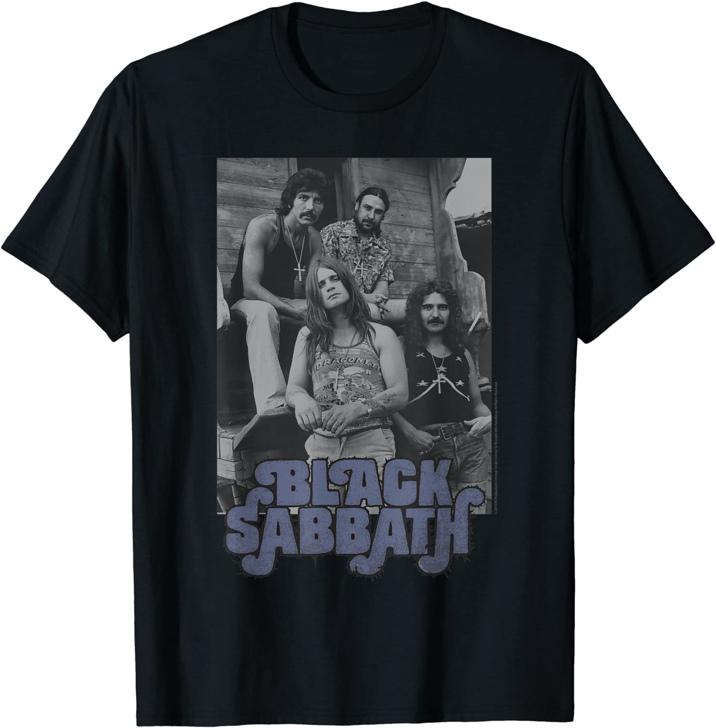 Black Sabbath Official BW Band Photo T-Shirt