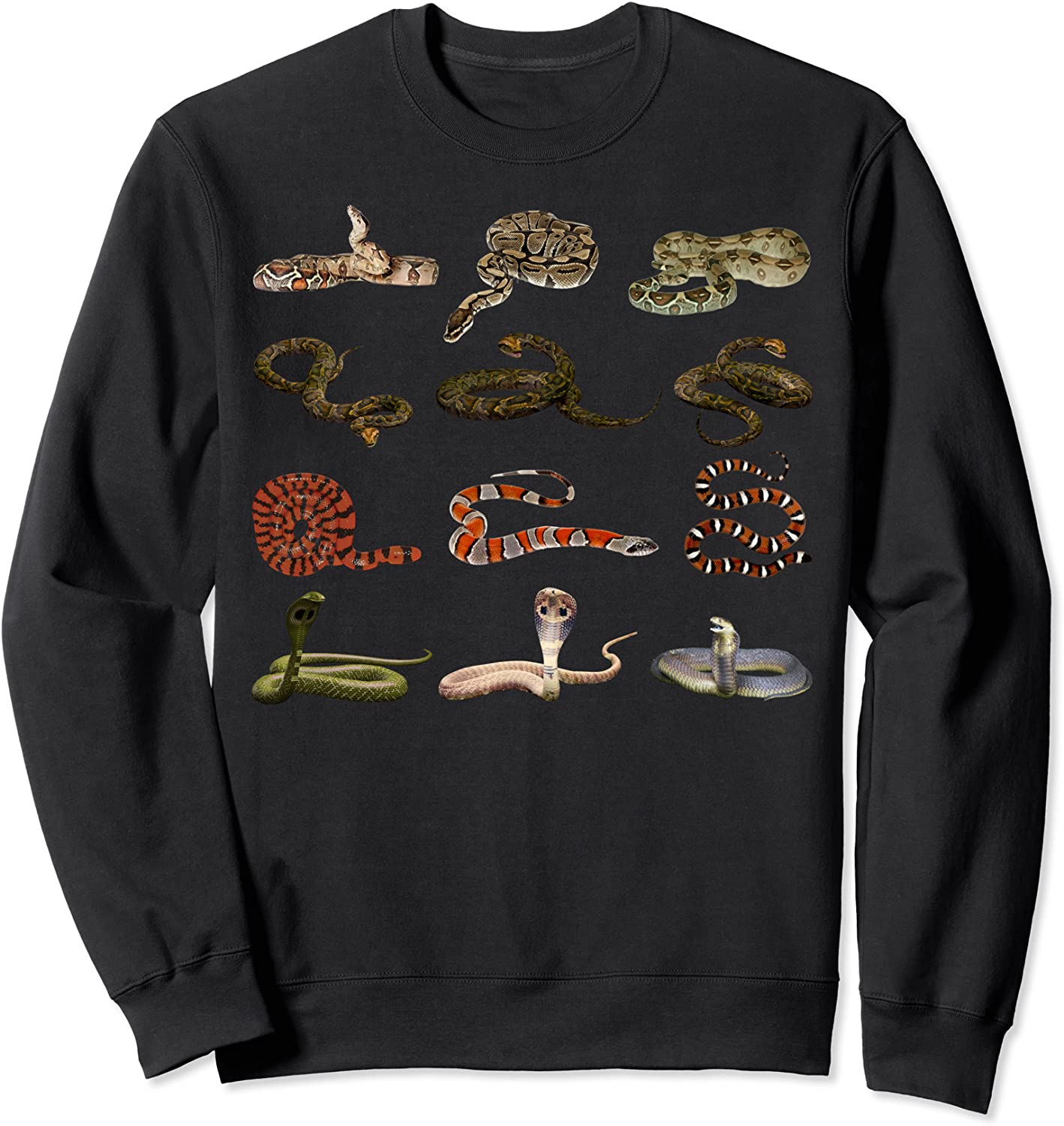 Different Types Of Snakes Boys Kids Girl Educational Serpent Sweatshirt