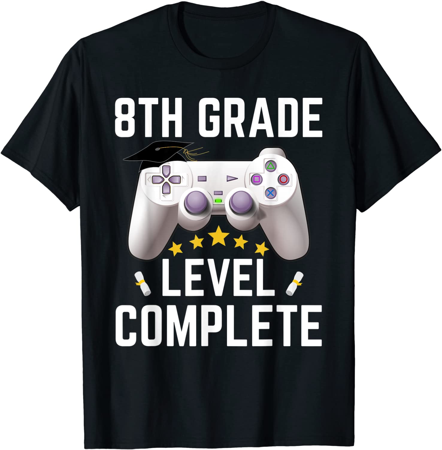 8th Grade Level Complete Gamer Class Of 2021 Graduation Gift T-Shirt