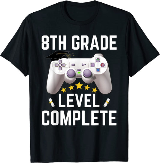 8th Grade Level Complete Gamer Class Of 2021 Graduation Gift T-Shirt