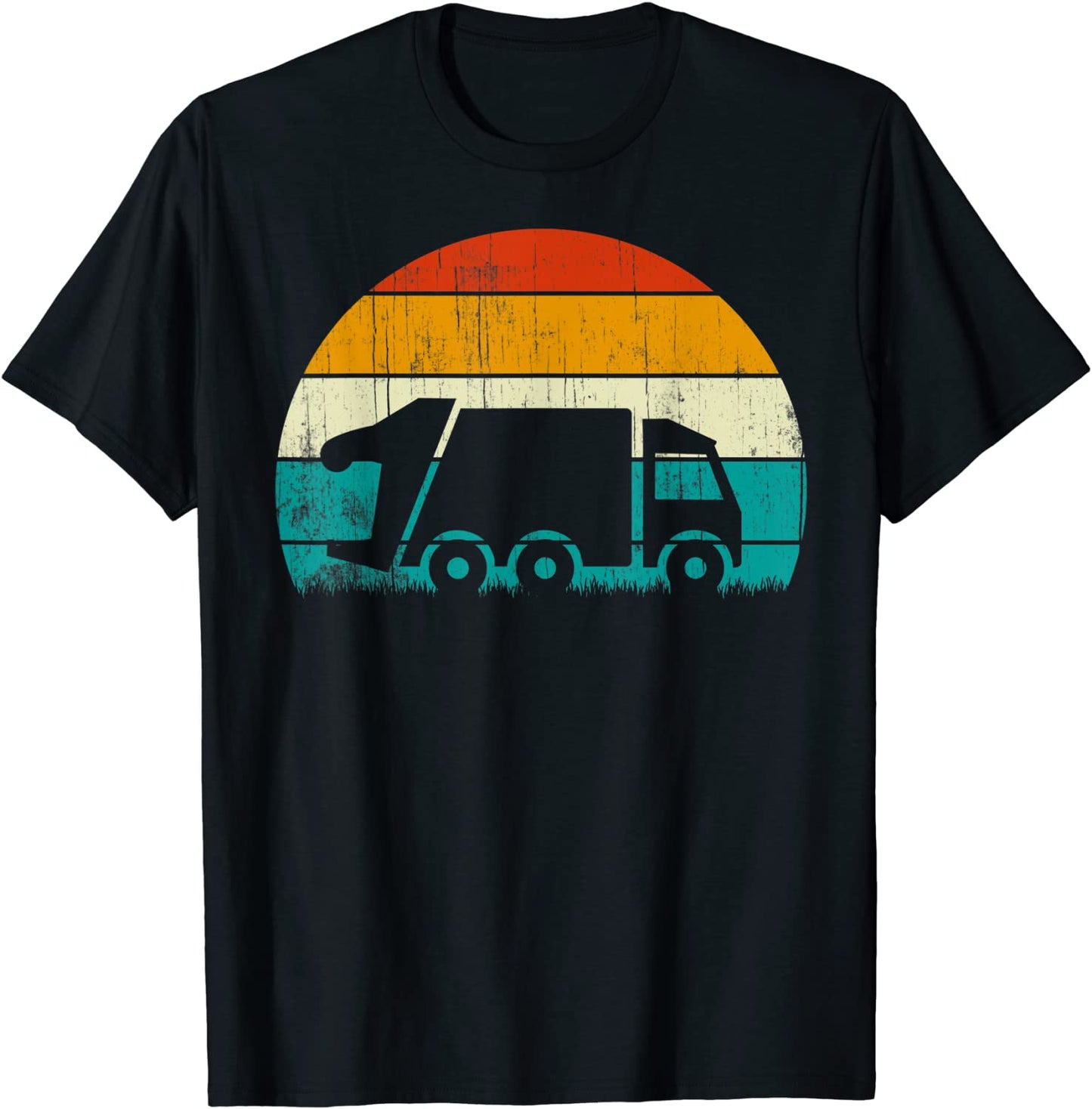 Retro Vintage Sunset Recycling Trash Kids Garbage truck T-Shirt