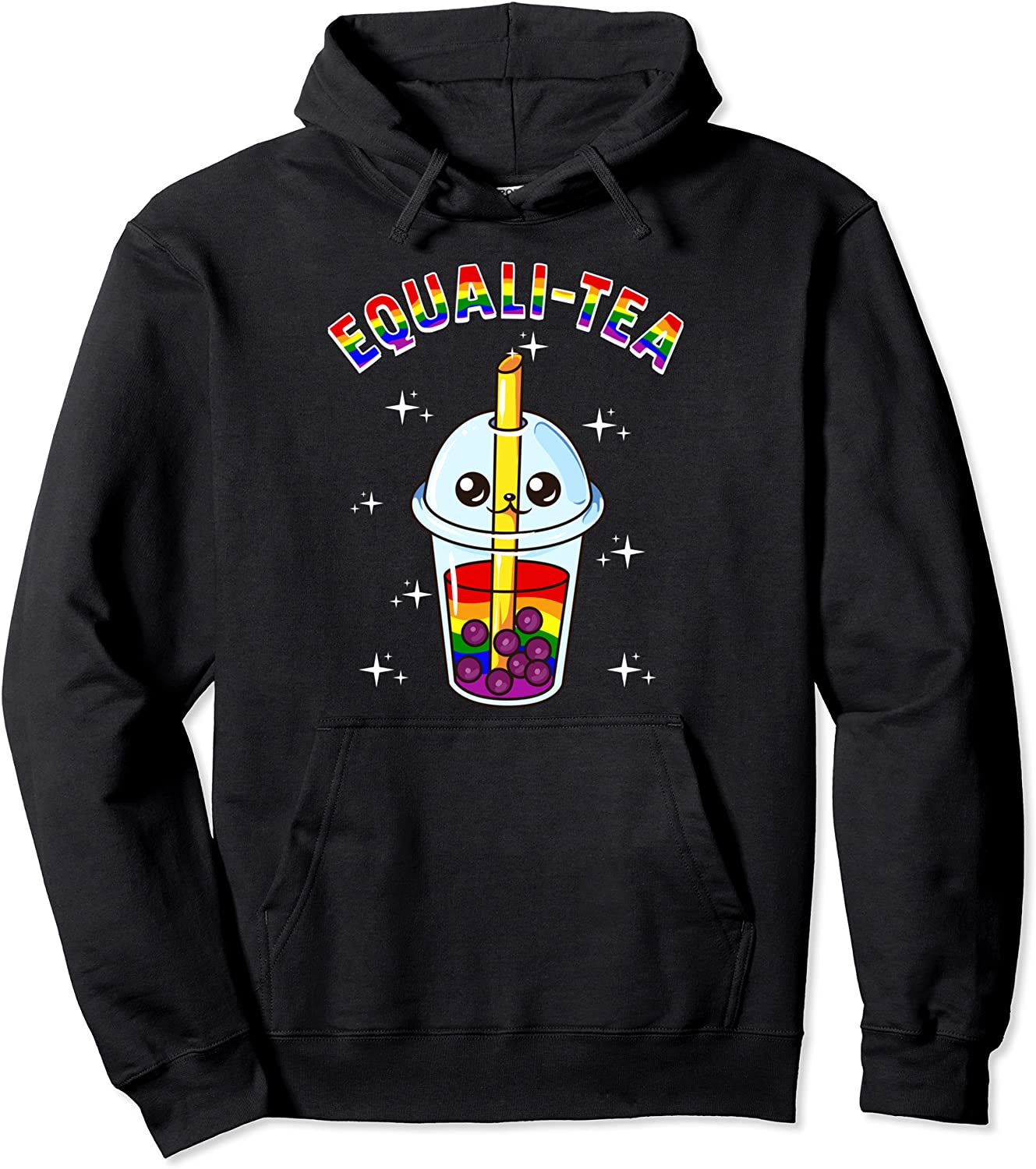 Bubble Tea Boba LBGT Gay Pride Rainbow Flag Sweatshirt Gift Pullover Hoodie