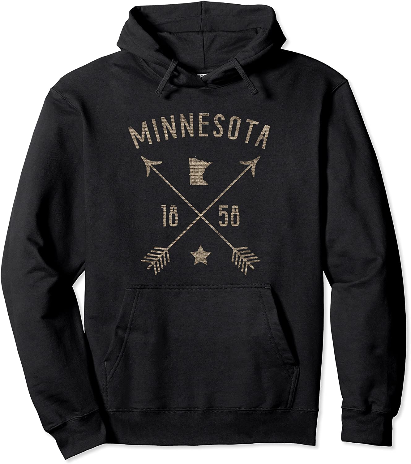 Minnesota Hoodie Vintage Distressed State Outline Arrows