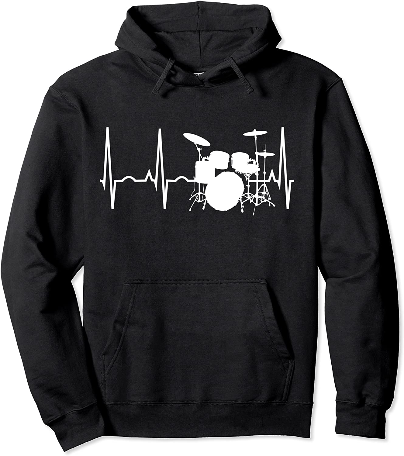 Drummer Heartbeat Hoodie Best Hooded Sweatshirt for Drummers