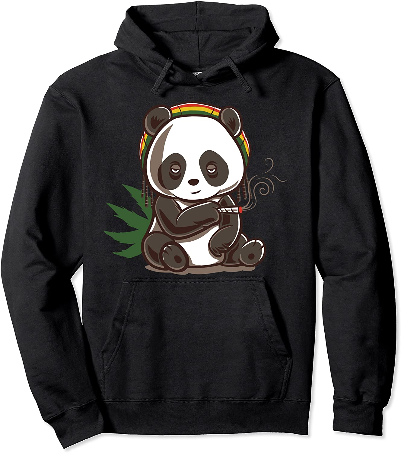 Weed Smoking Panda Hoodie Marijuana Cannabis THC Stoner Gift Pullover Hoodie