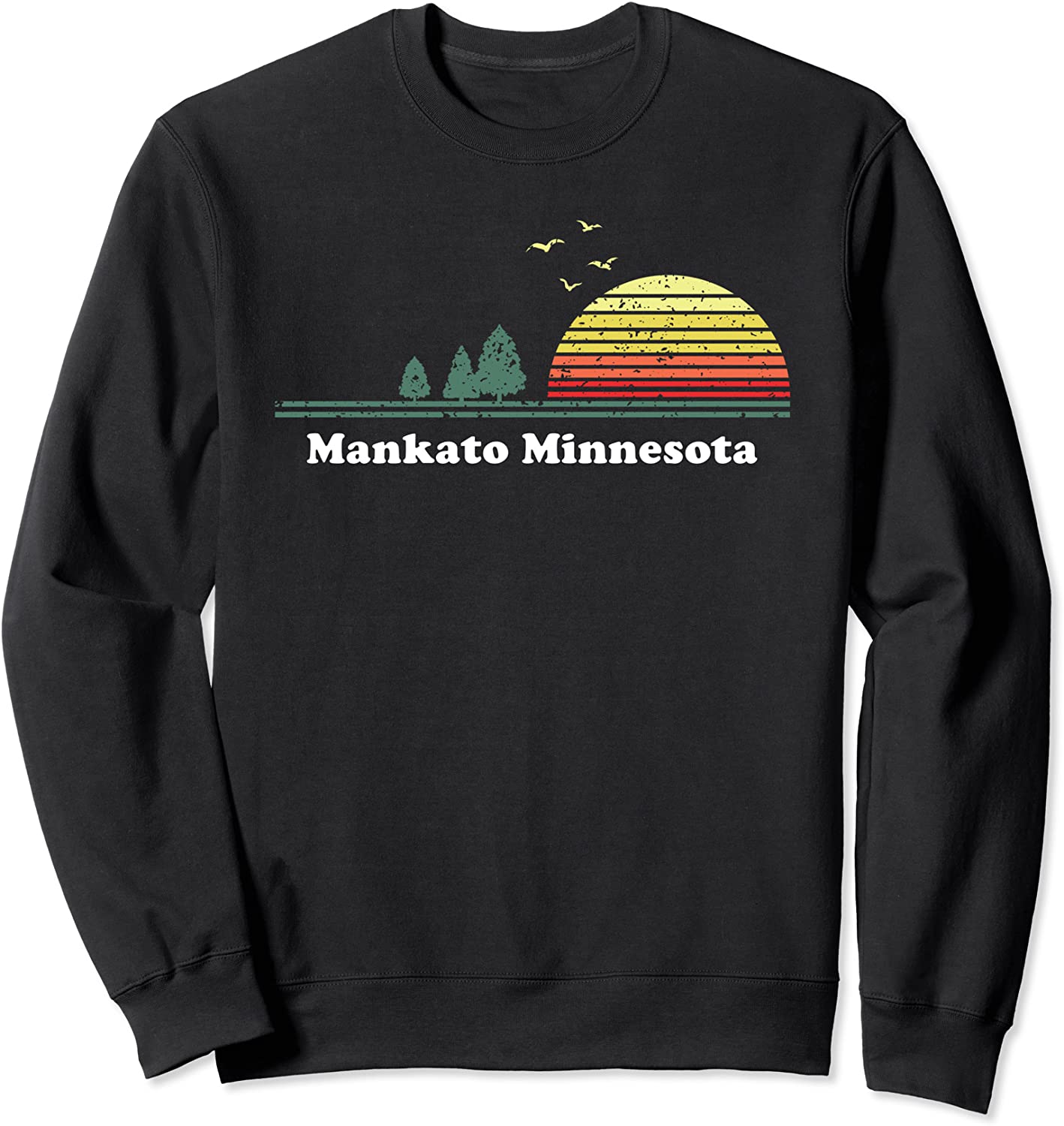 Vintage Mankato Minnesota Sunset Souvenir Print Sweatshirt