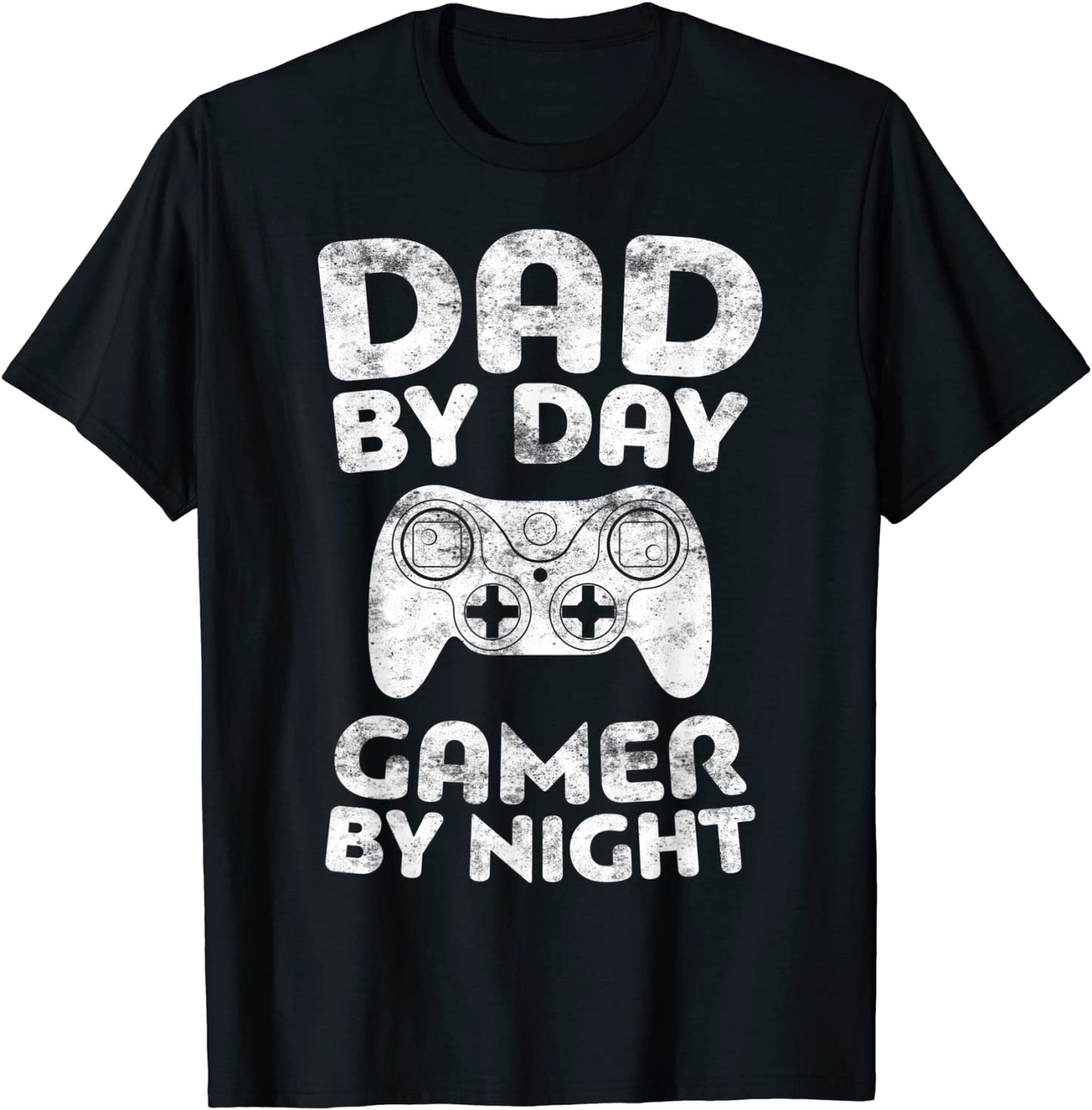 Mens Dad By Day Gamer By Night T-Shirt Funny Gift Shirt T-Shirt