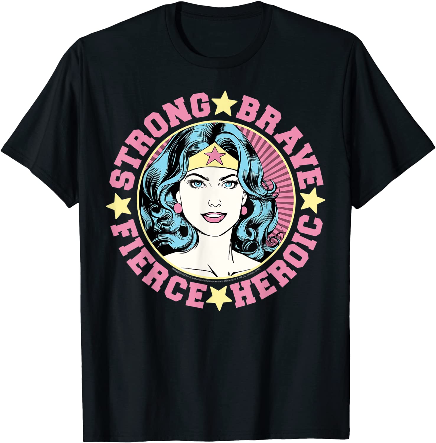DC Comics Wonder Woman Strong Brave Vintage Wrap Around T-Shirt