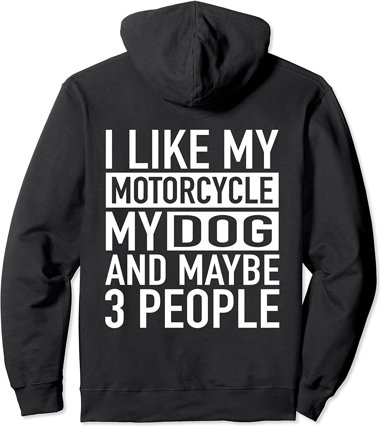 Funny Biker Shirt I like My Motorcycle Dog Maybe 3 People Pullover Hoodie