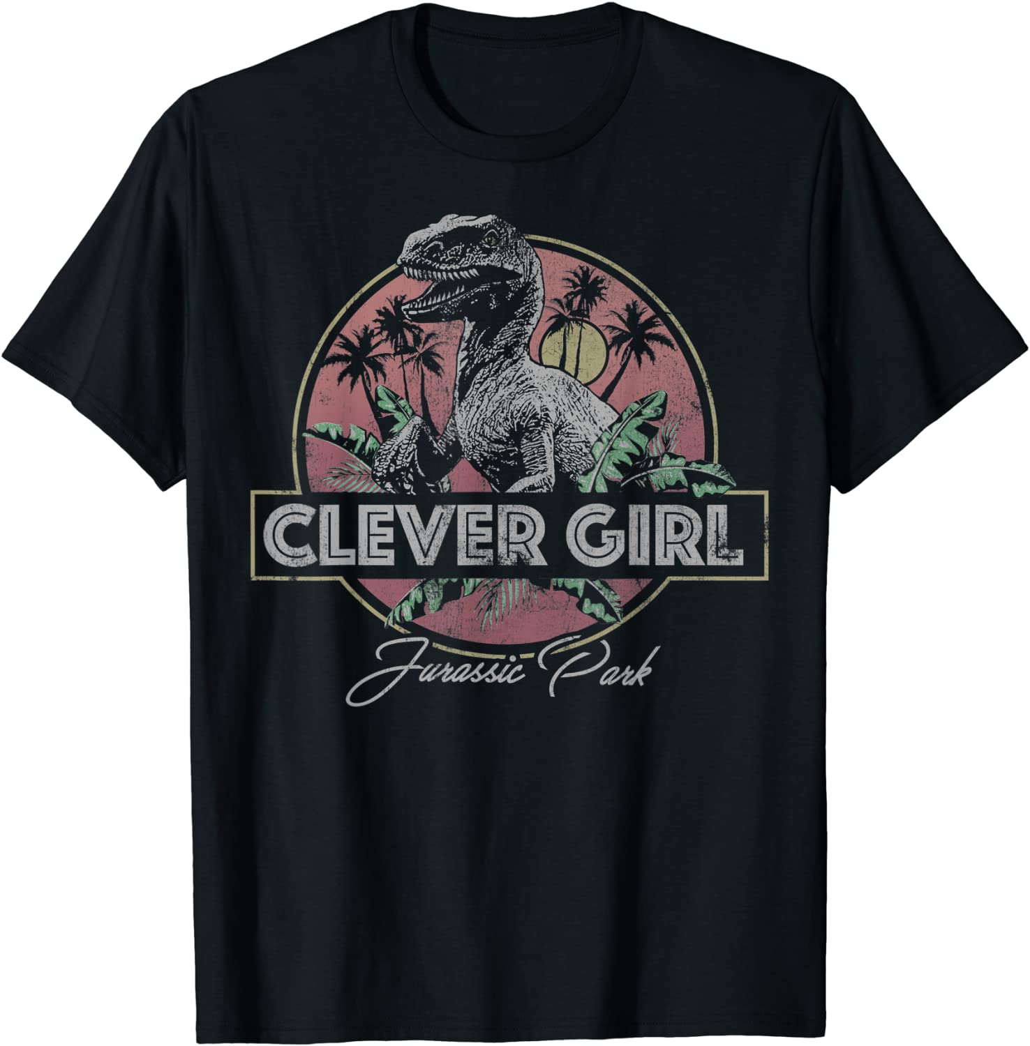 Jurassic Park Raptor Clever Girl Vintage Graphic T-Shirt