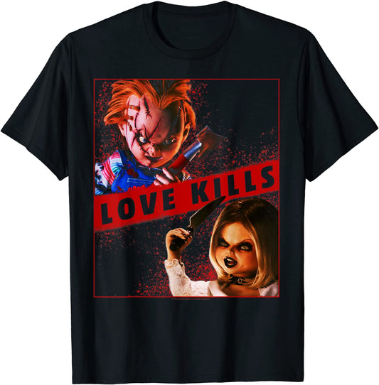 Childs Play Chucky And Tiffany Love Kills T-Shirt