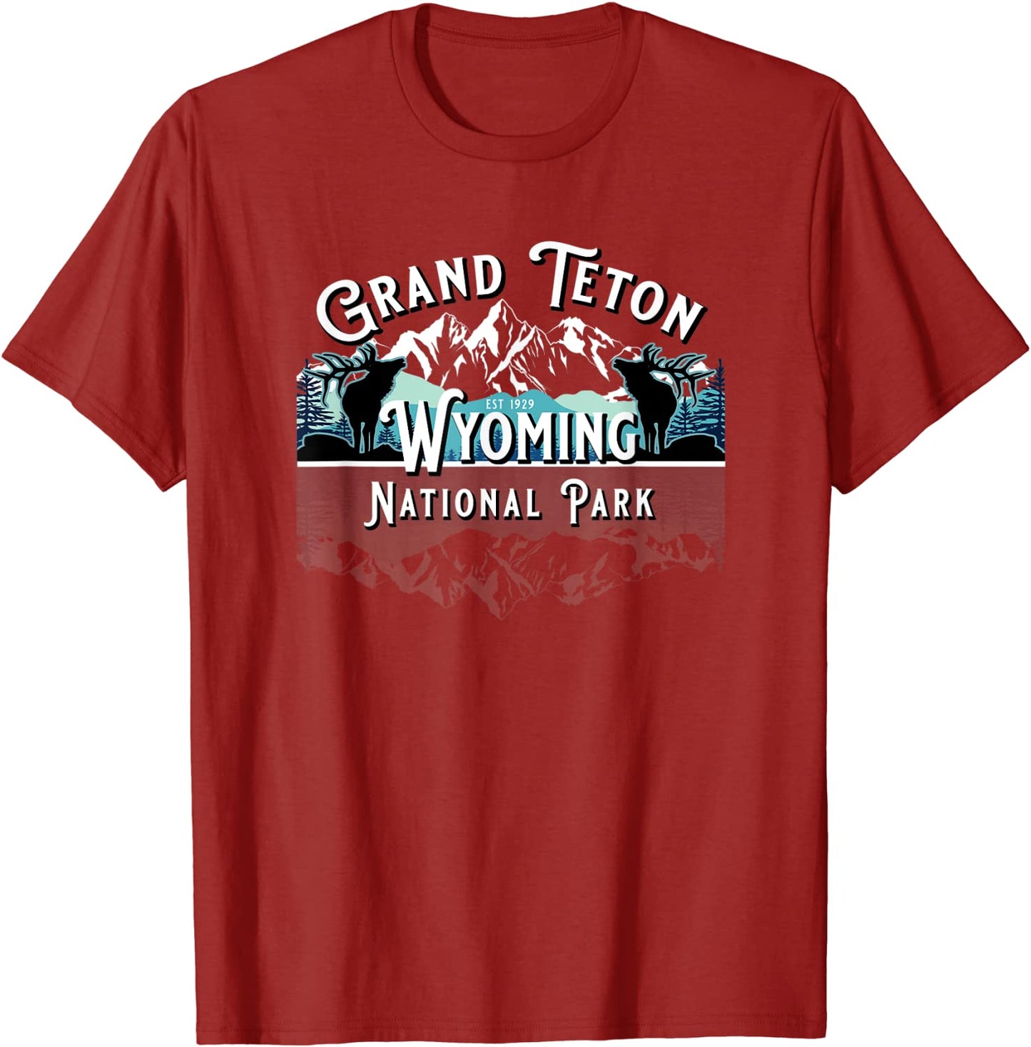 Grand Teton National Park Wyoming Elk Hiking Trails Souvenir T-Shirt