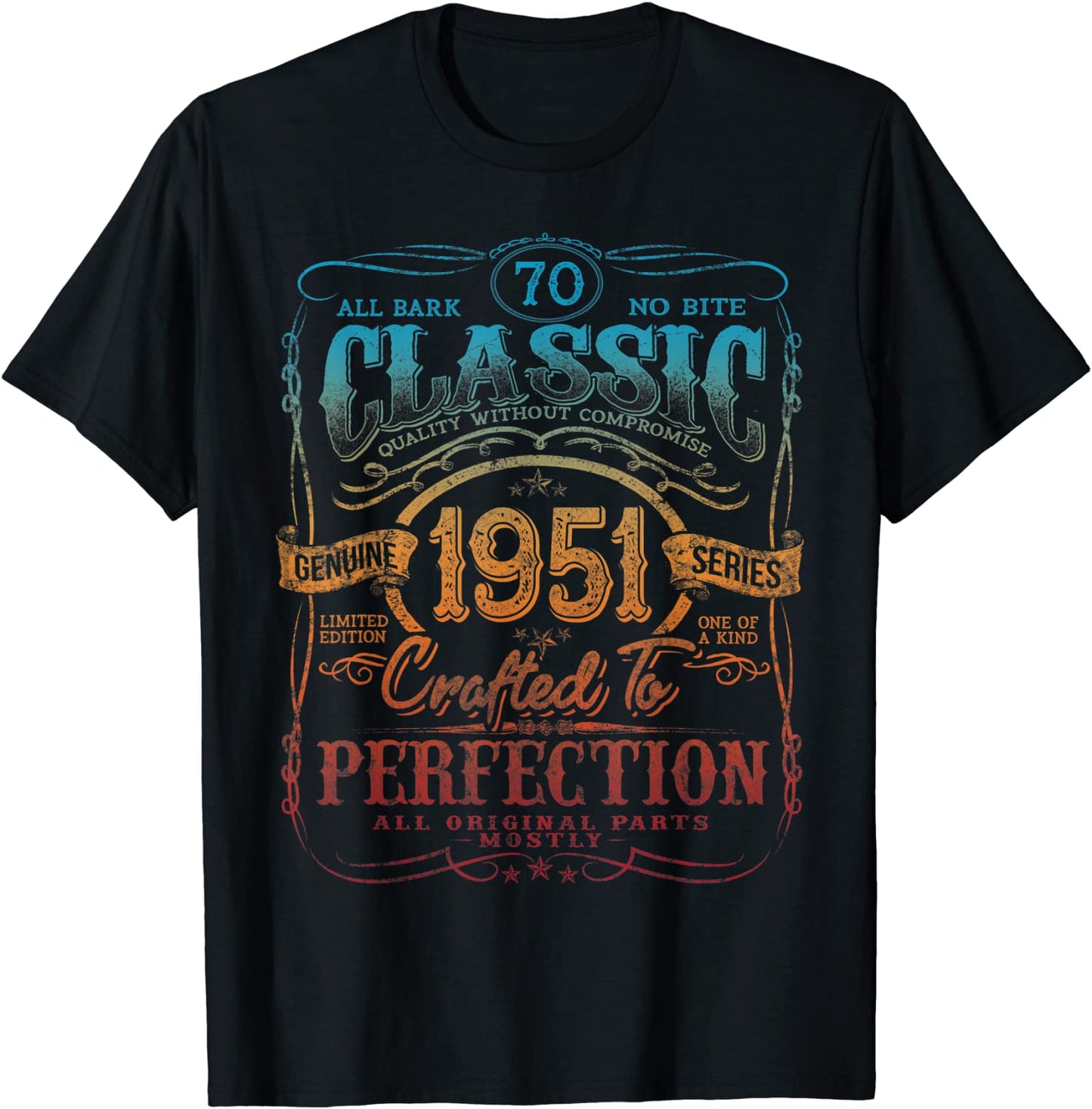 Vintage 1951 Limited Edition Gift 70 years old 70th Birthday T-Shirt