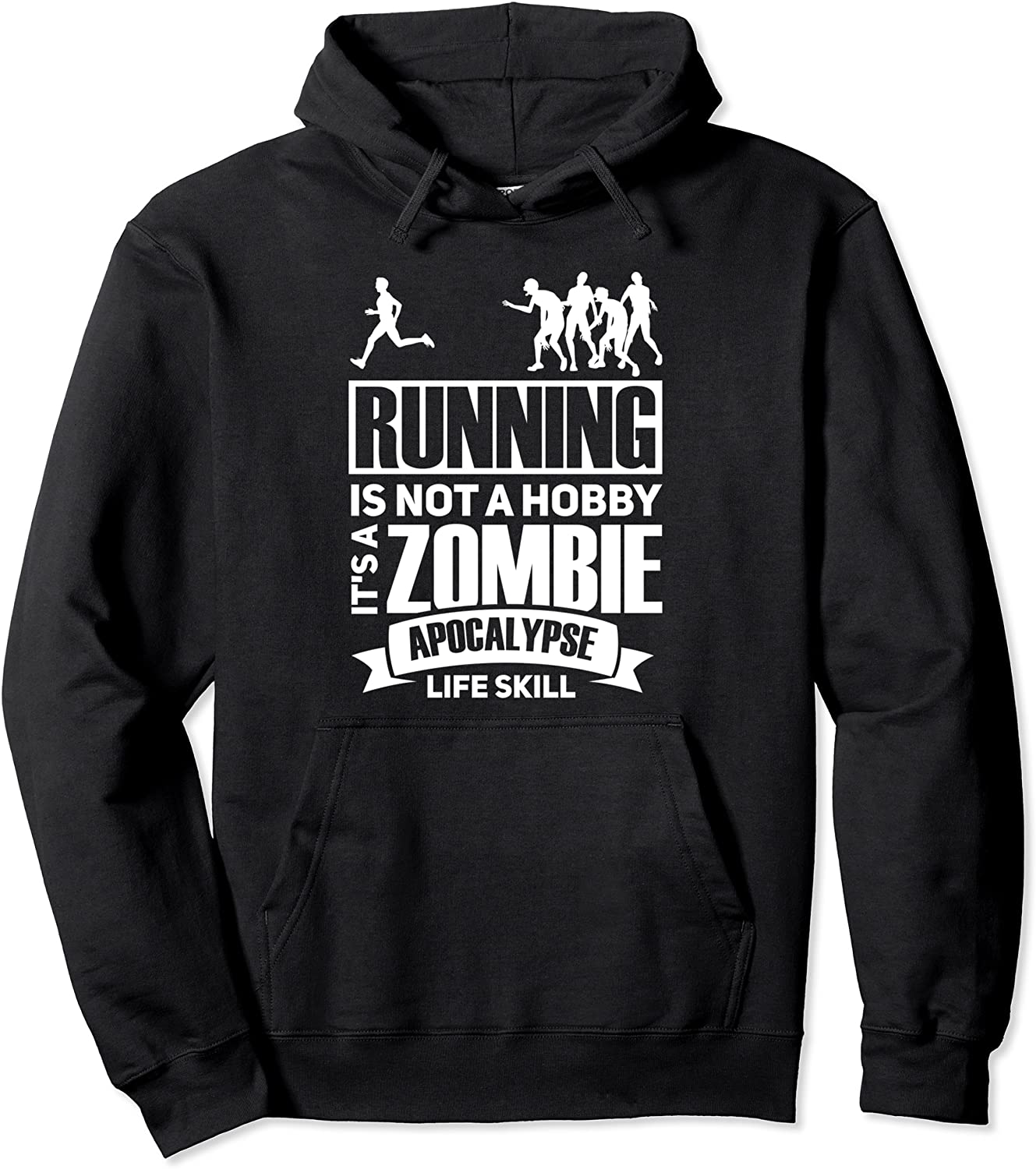 Running is not a hobby its a zombie apocalypse Runner Pullover Hoodie
