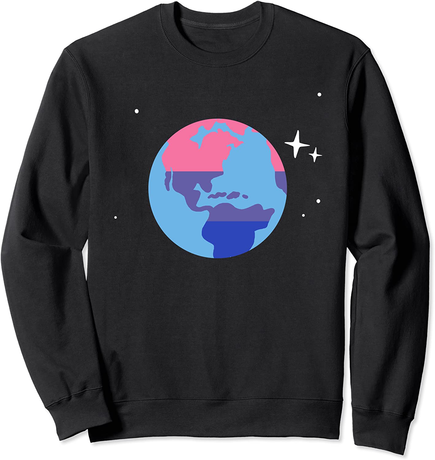 Bisexual Planet Earth LGBTQ Bi Pride Flag Aesthetic Space Sweatshirt