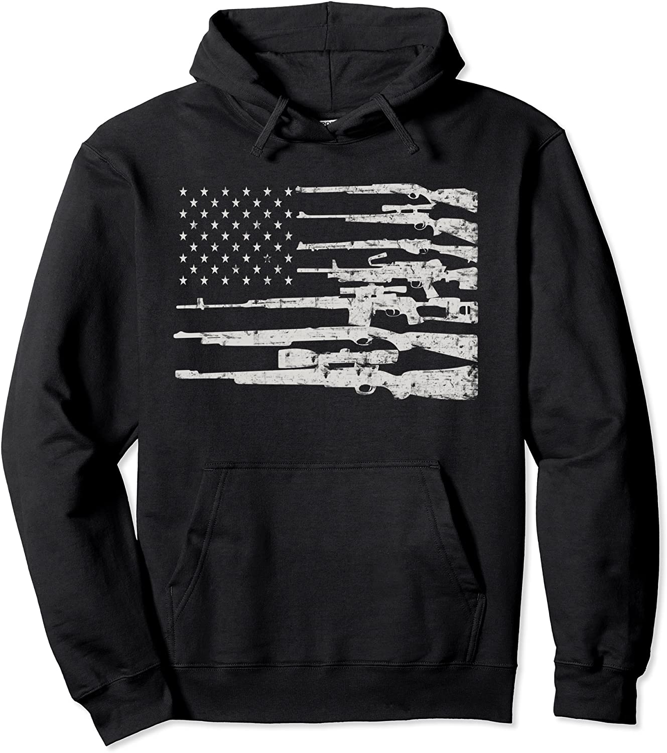 Big American Flag With Machine Guns Hoodie 2A Flag Shirt