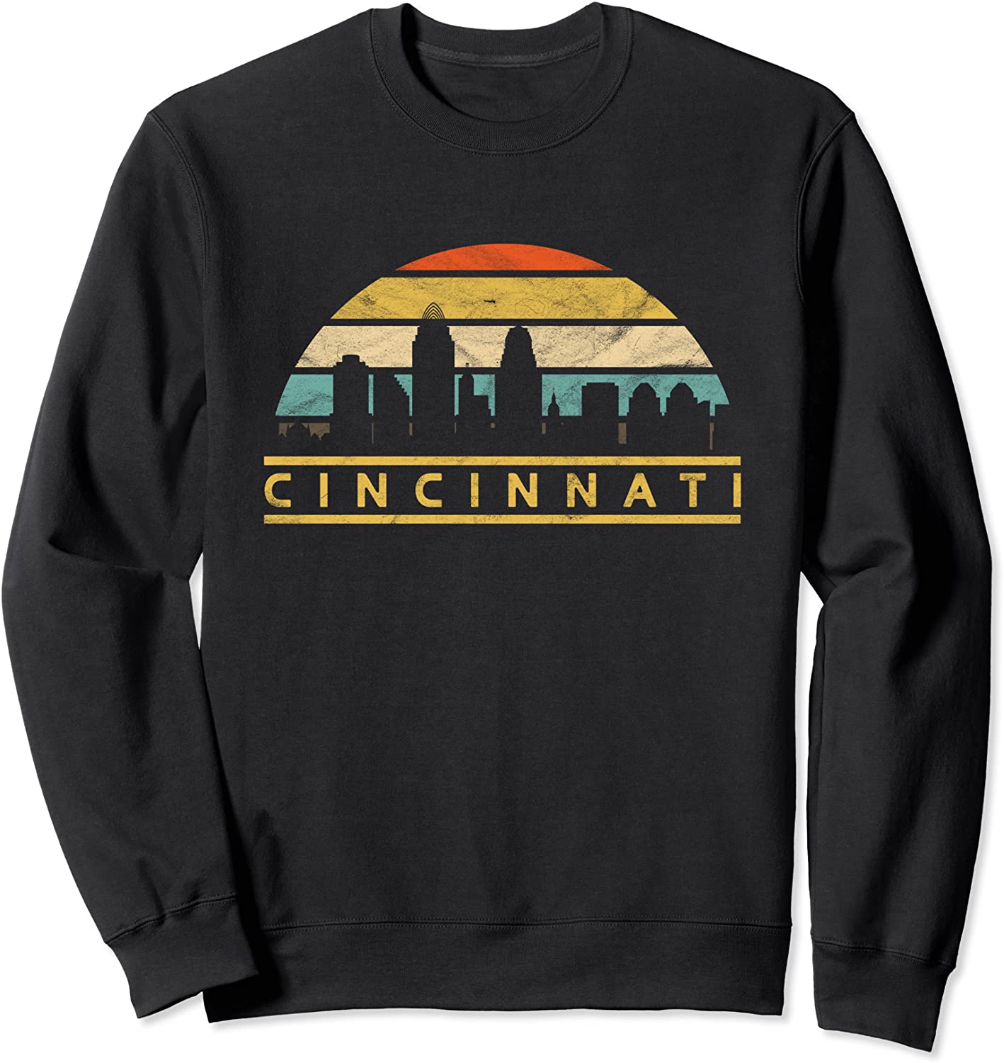 Cincinnati Skyline Retro Vintage Sunset Souvenir Sweatshirt