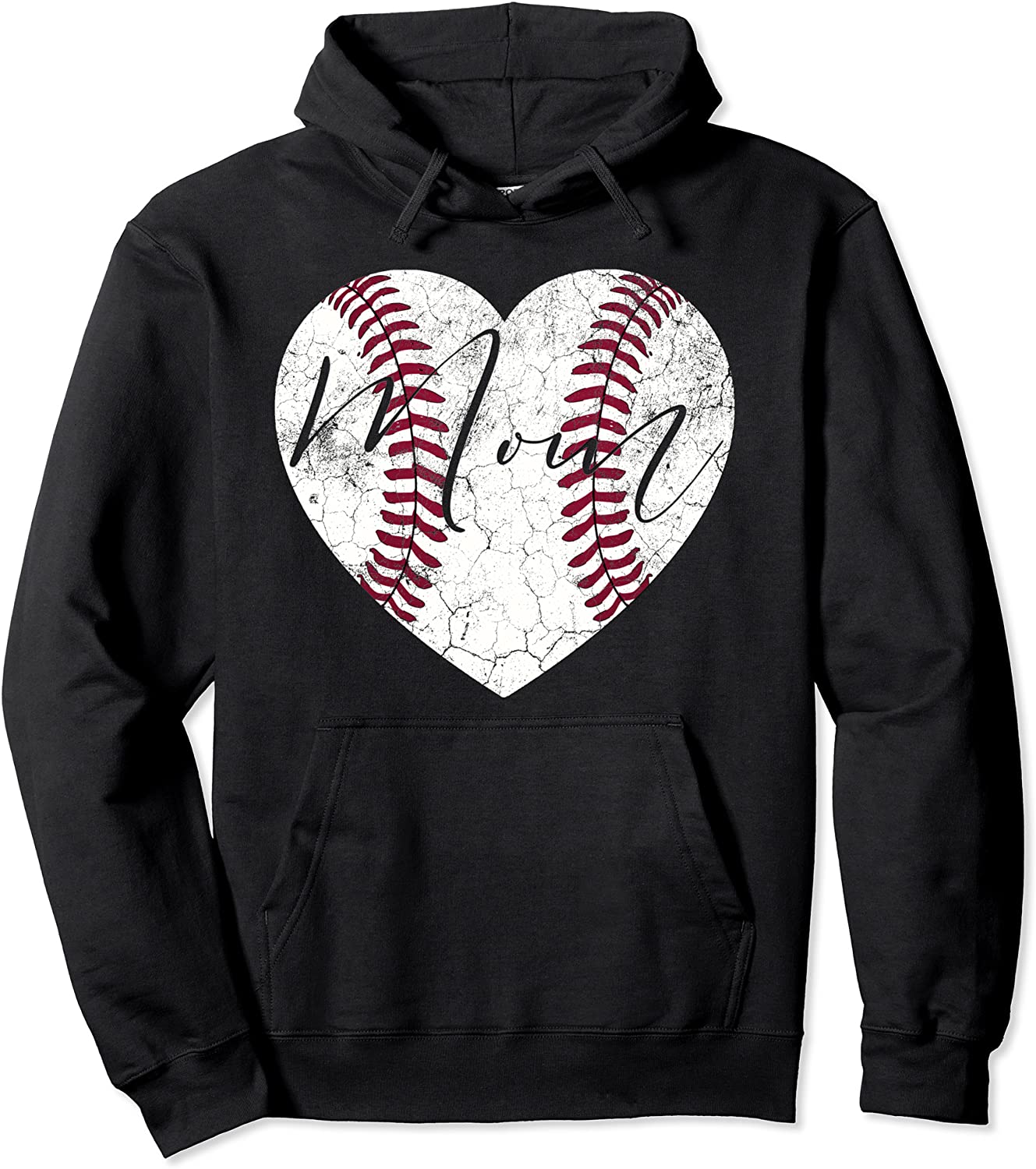 Heart Hoodie Mom Mothers Day Baseball Softball Gift Pullover Hoodie