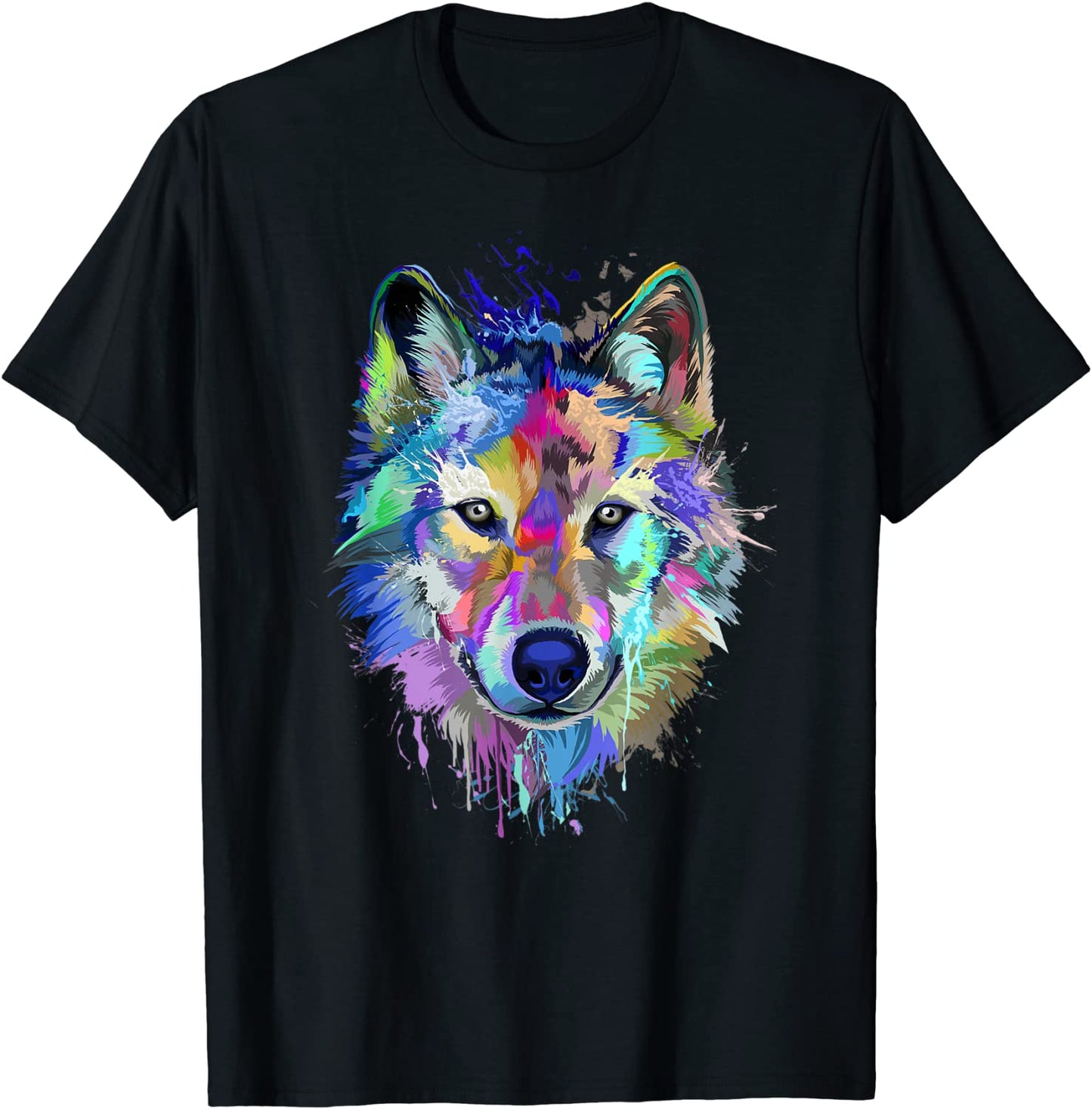 Splash Art Wolf T-Shirt Gifts for Wolf lovers T-Shirt
