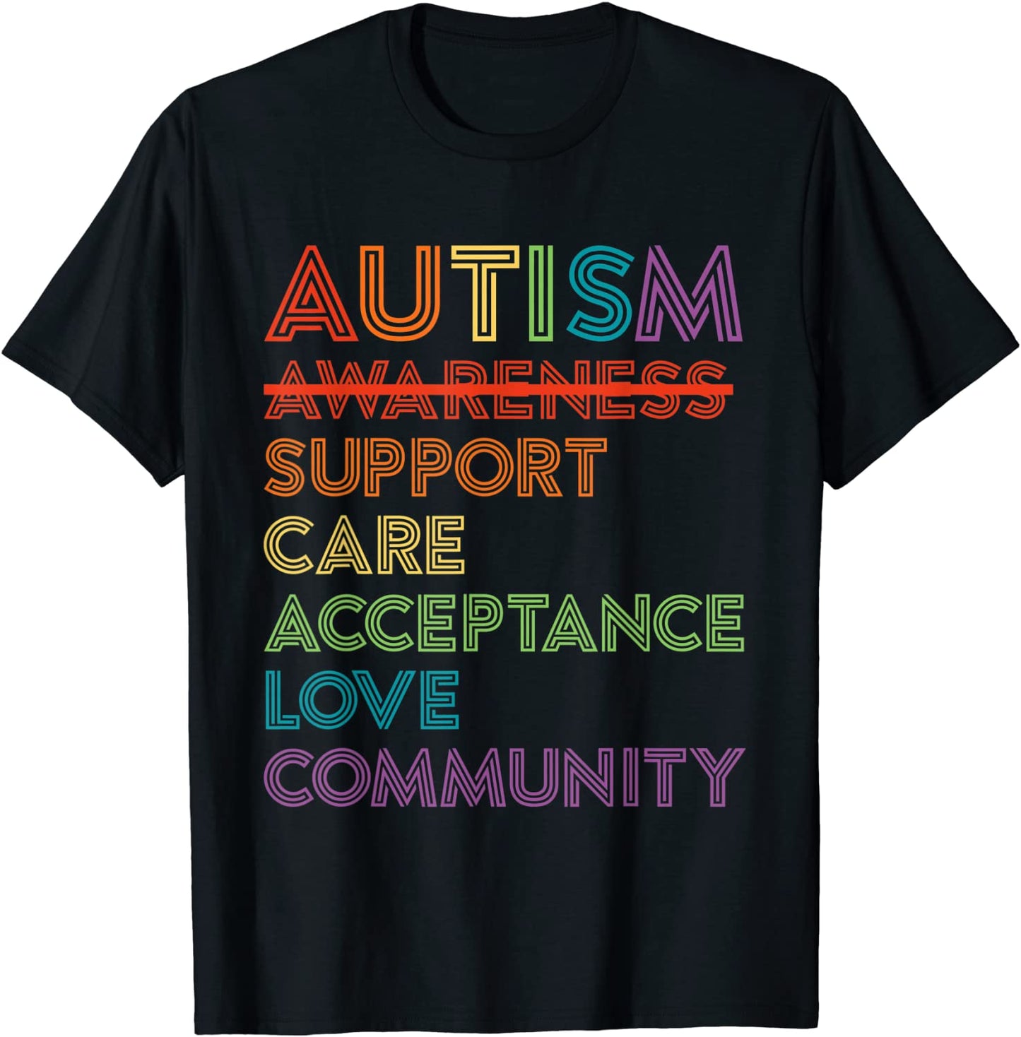 Autism Awareness T-Shirt Support Care Acceptance Ally Gift