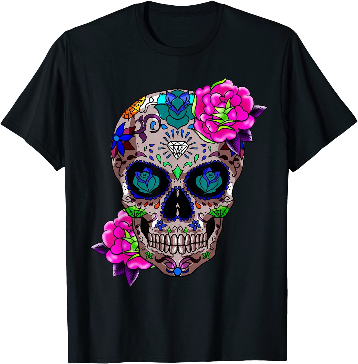 Sugar Skull Day Of The Dead Cool Bone Head Skulls Gift Idea T-Shirt
