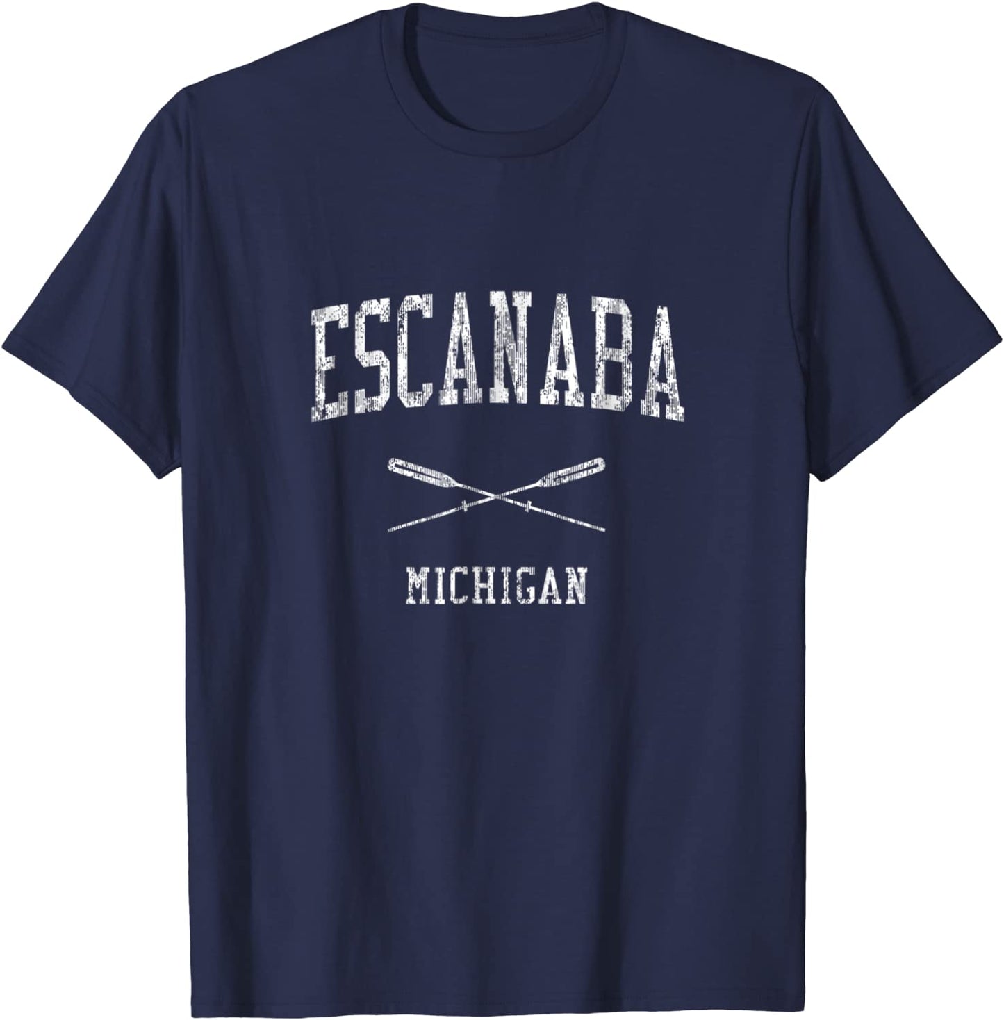 Escanaba Michigan MI Vintage Nautical Sports Design Tee