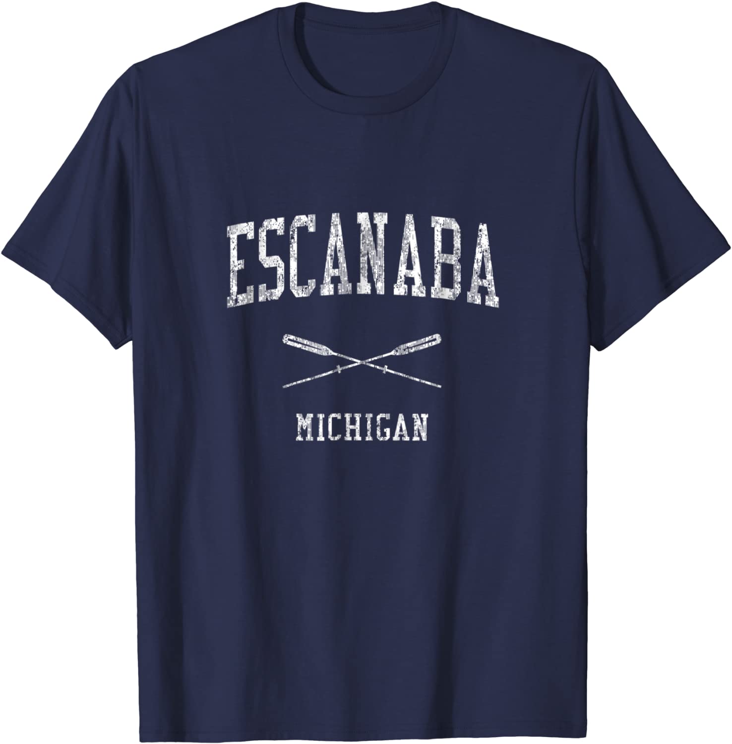 Escanaba Michigan MI Vintage Nautical Sports Design Tee