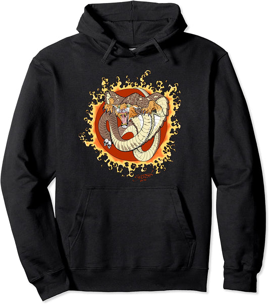 Cat Snake Flames Chimera Comic Art Pullover Hoodie