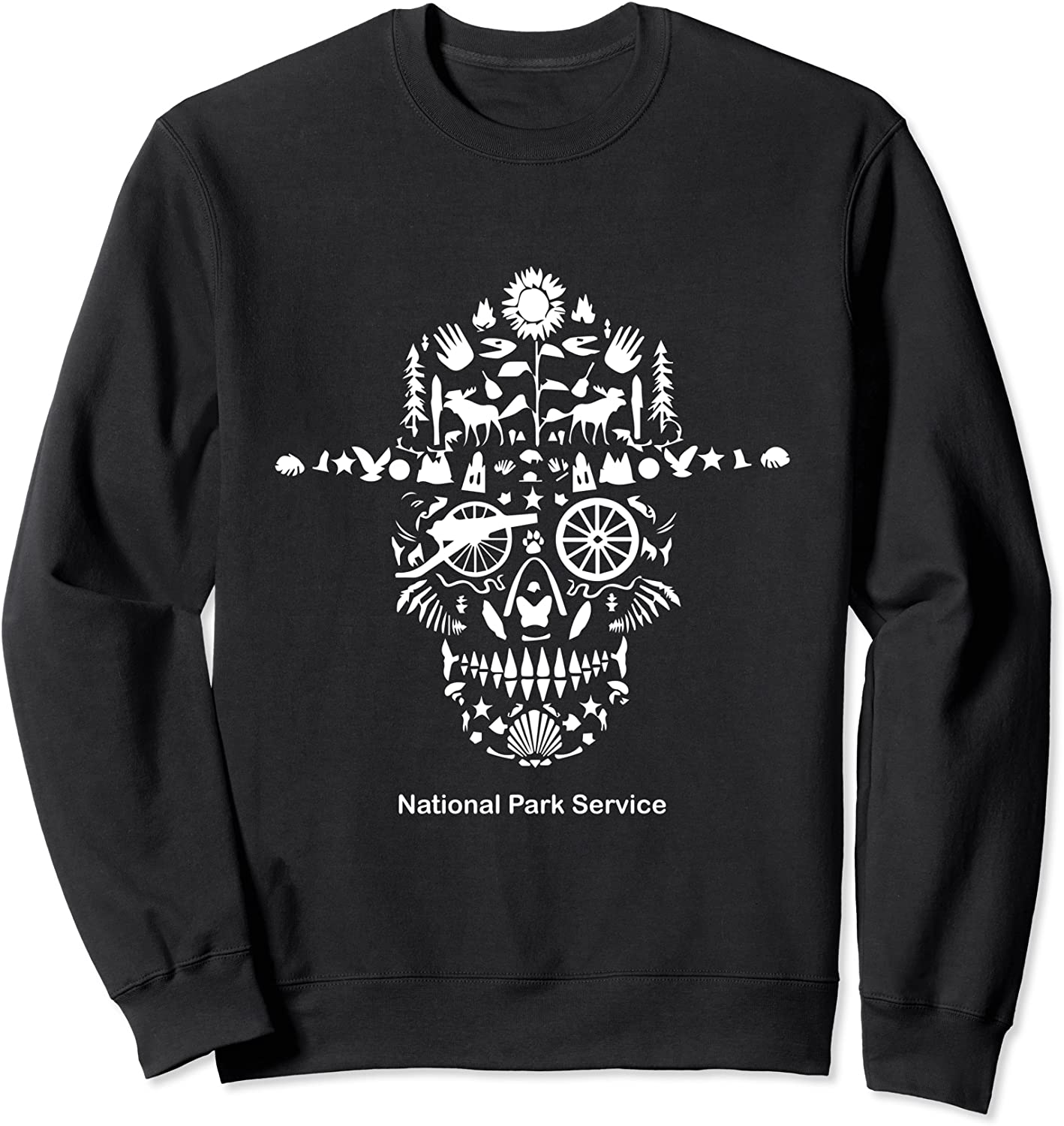 National park service skull animals hiking camping eliments Sweatshirt