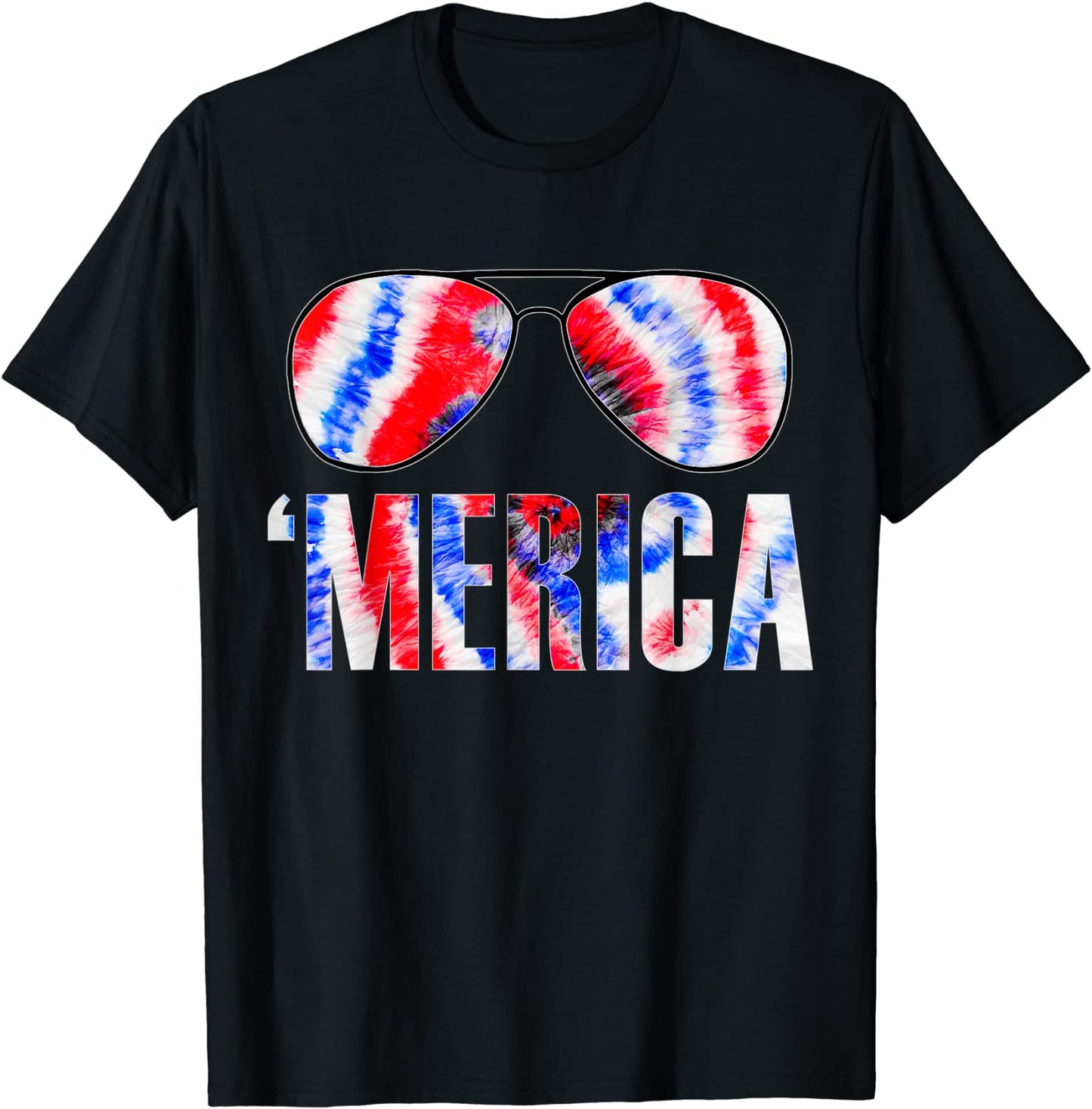 4th Of July Merica American Flag Tie Dye Sunglasses Boys Kid T-Shirt