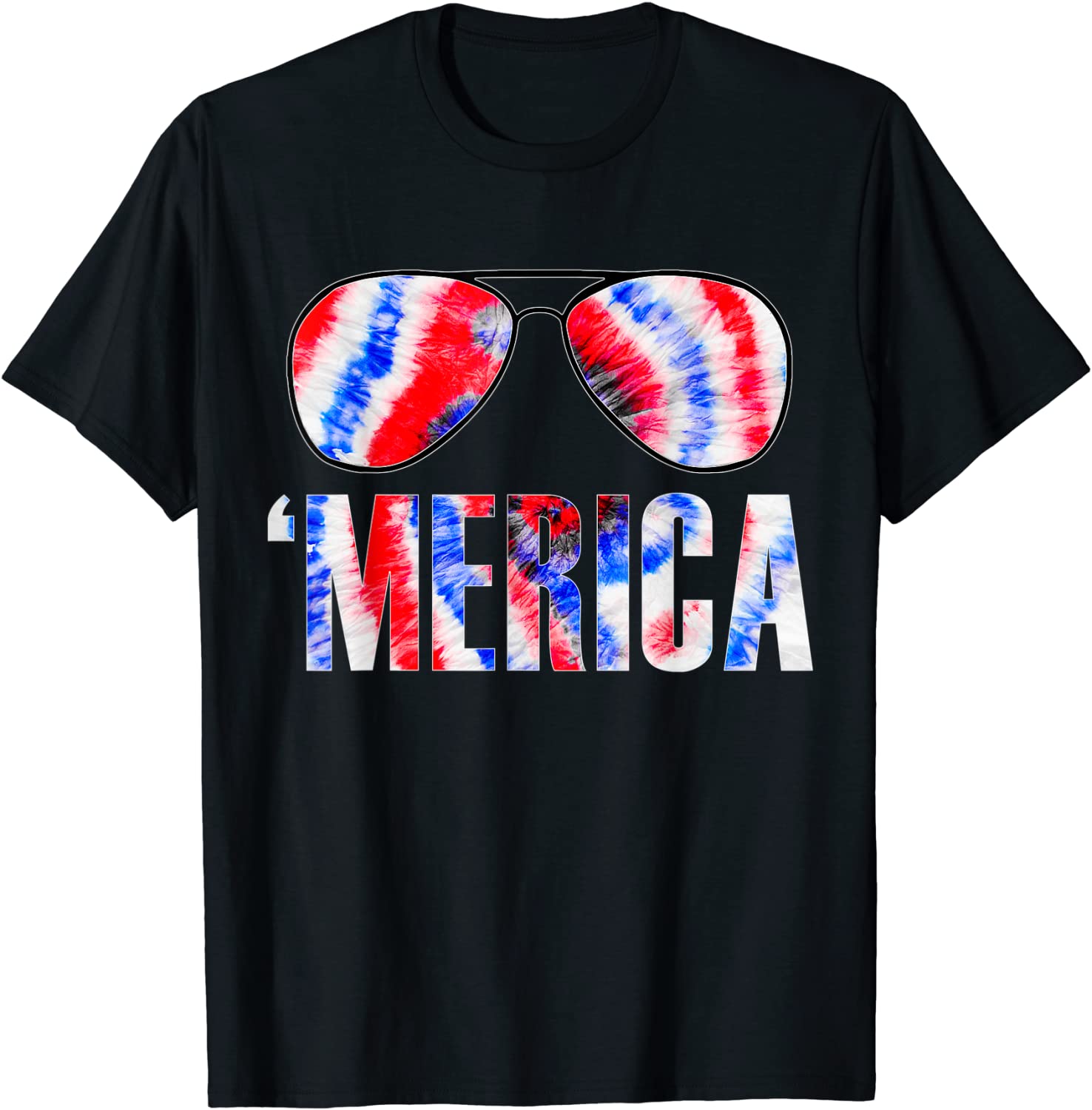 4th Of July Merica American Flag Tie Dye Sunglasses Boys Kid T-Shirt
