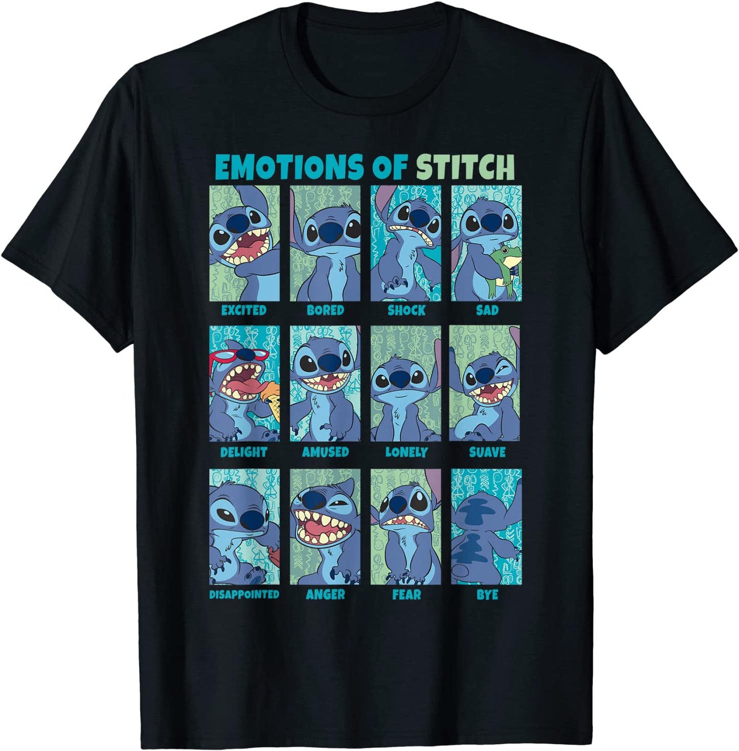 Disney Lilo Stitch Emotions Of Stitch Panels T-Shirt