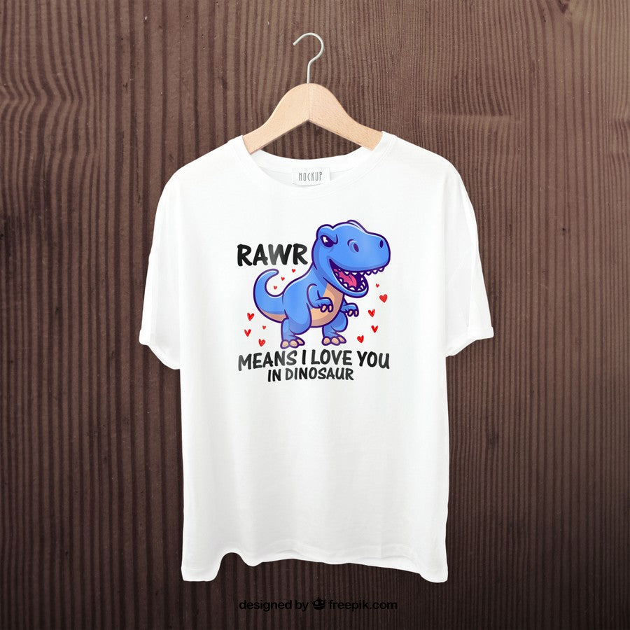 Rawr Means I Love In Dinosaur Shirt Yuvraj Valentine