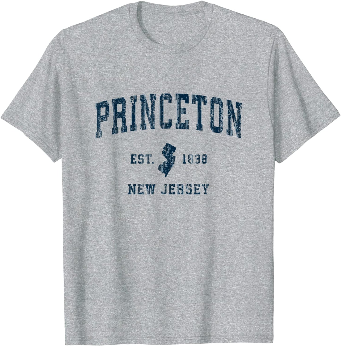 Princeton New Jersey NJ Vintage Sports Design Navy Print T-Shirt
