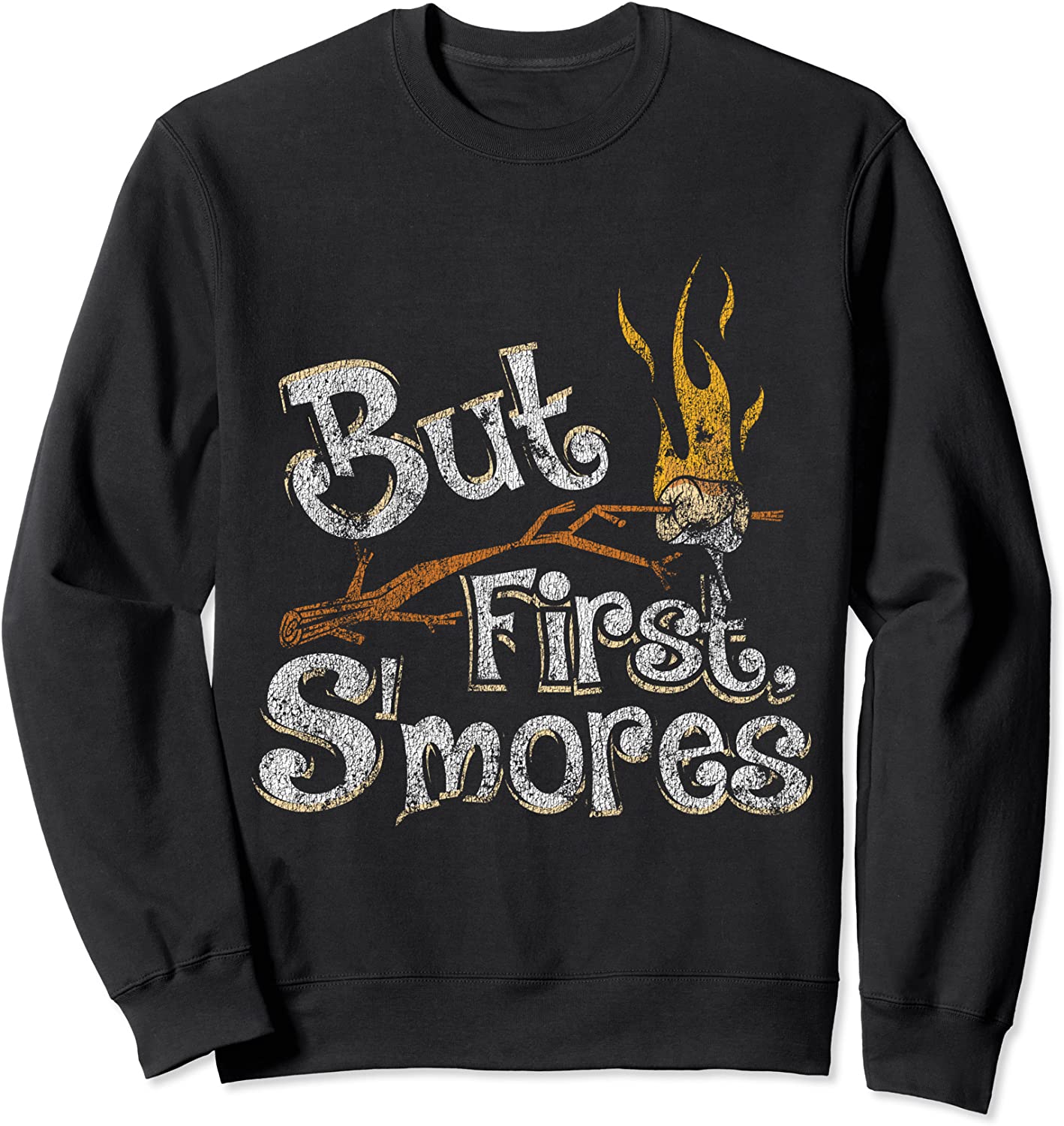 Smore First Funny Campfire Camping Marshmallow Girls Womens Sweatshirt