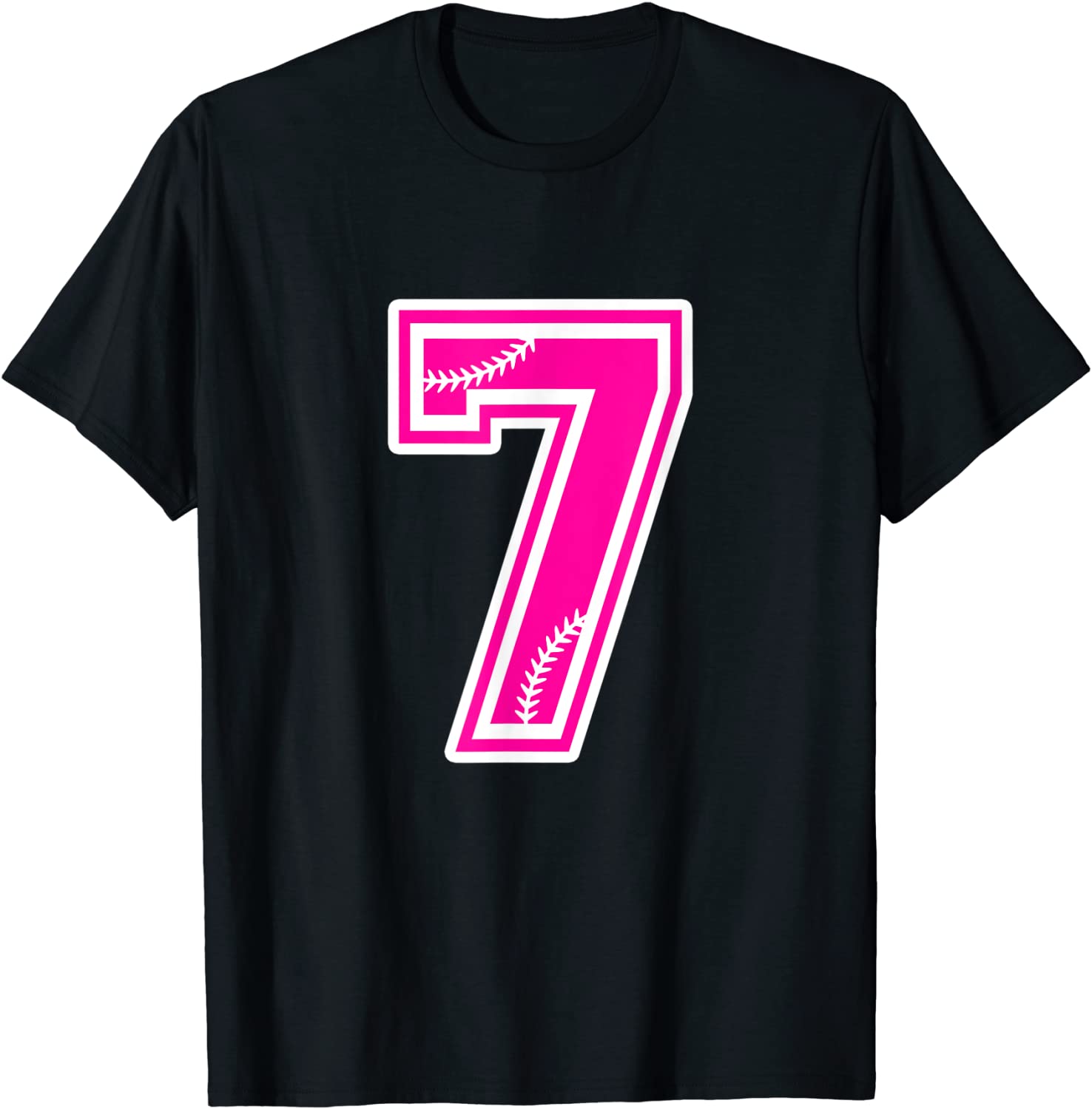 Pink Number 7 Shirt Girls Softball Sports Birthday Shirt