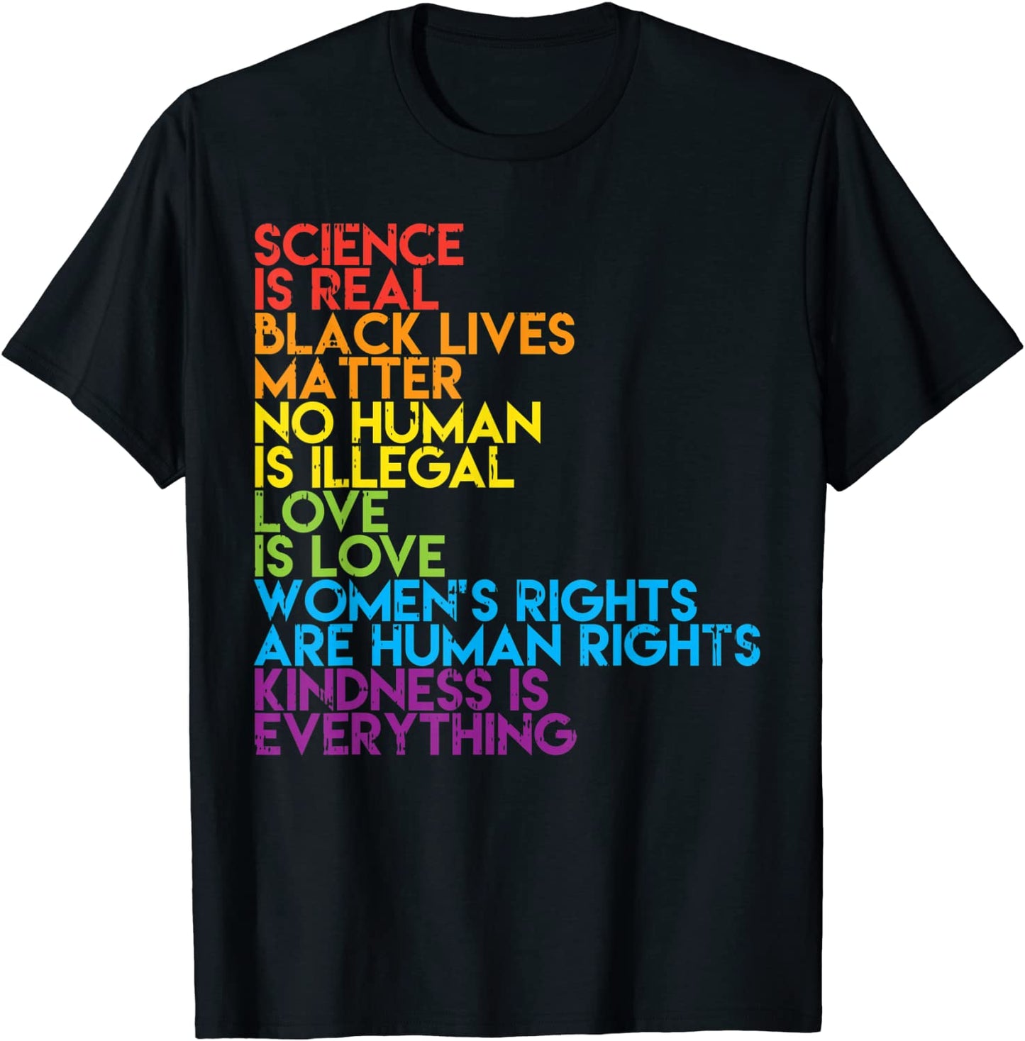 Science Is Real Black Lives Matter Rainbow LGBT Pride BLM T-Shirt