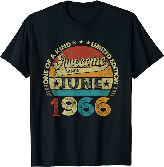 55th Birthday June 1966 Decorations Men Women 55 Years Old T-Shirt