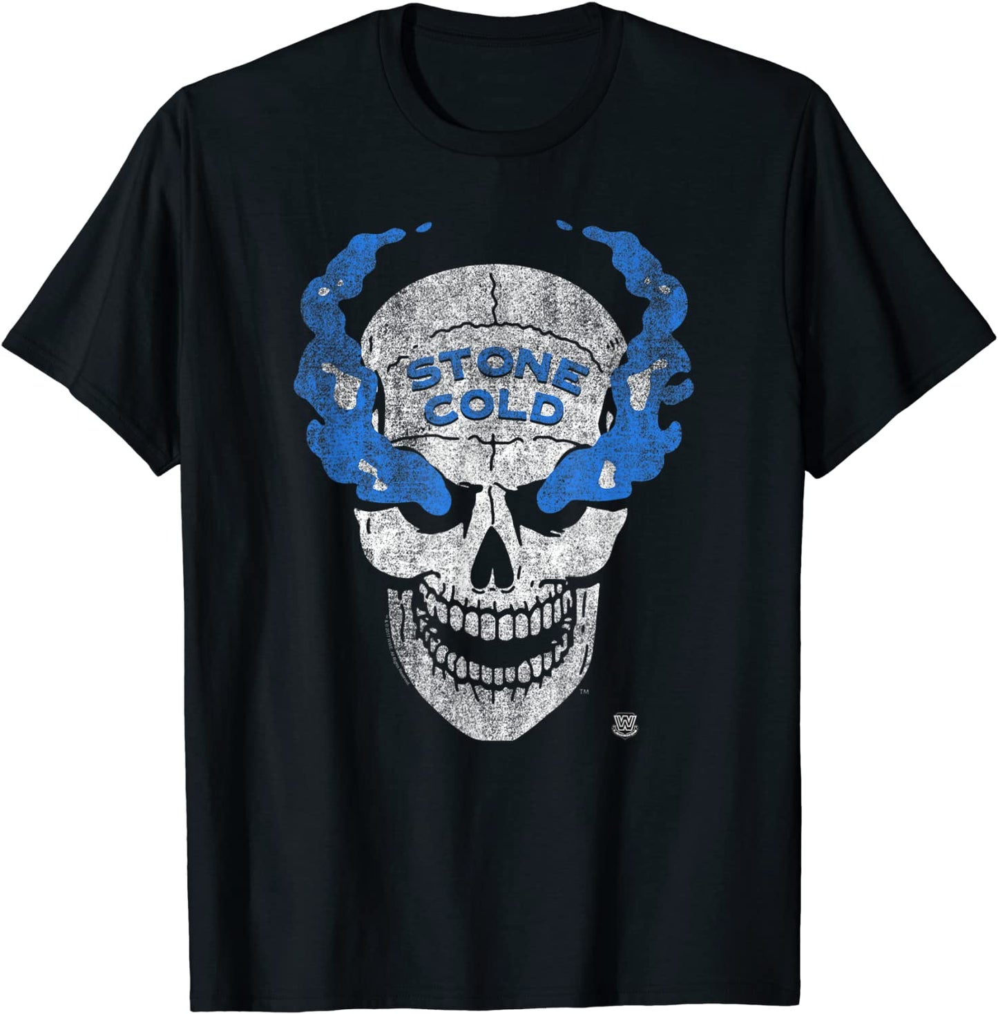 WWE Stone Cold Distressed Blue Smoke Skull