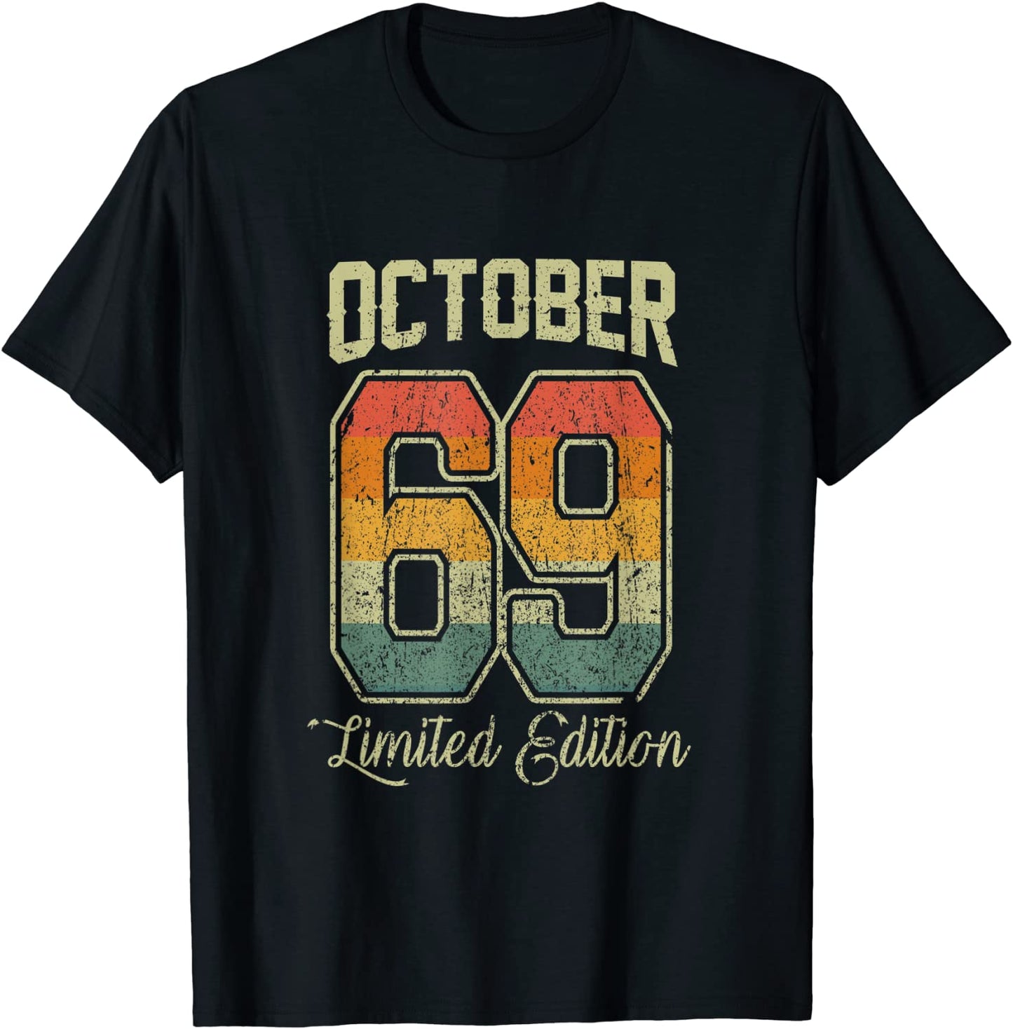 Vintage 52nd Birthday Shirt October 1969 Sports Jersey T-Shirt