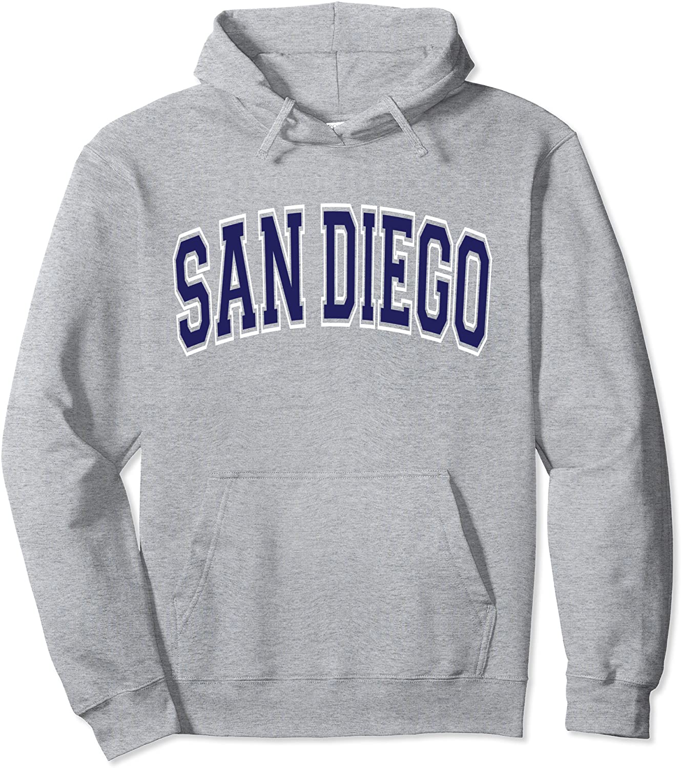 San Diego California CA Varsity Style Navy Blue Text Pullover Hoodie