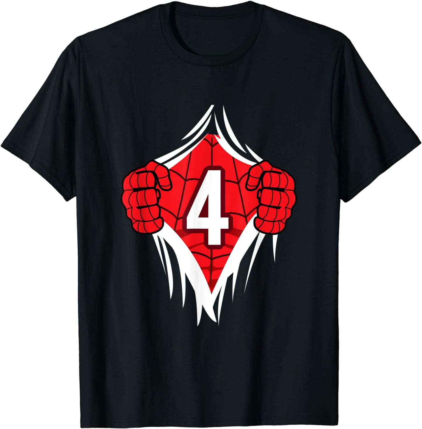 Superhero Birthday Shirt 4 Year Old Tshirt Girls Boys Comic