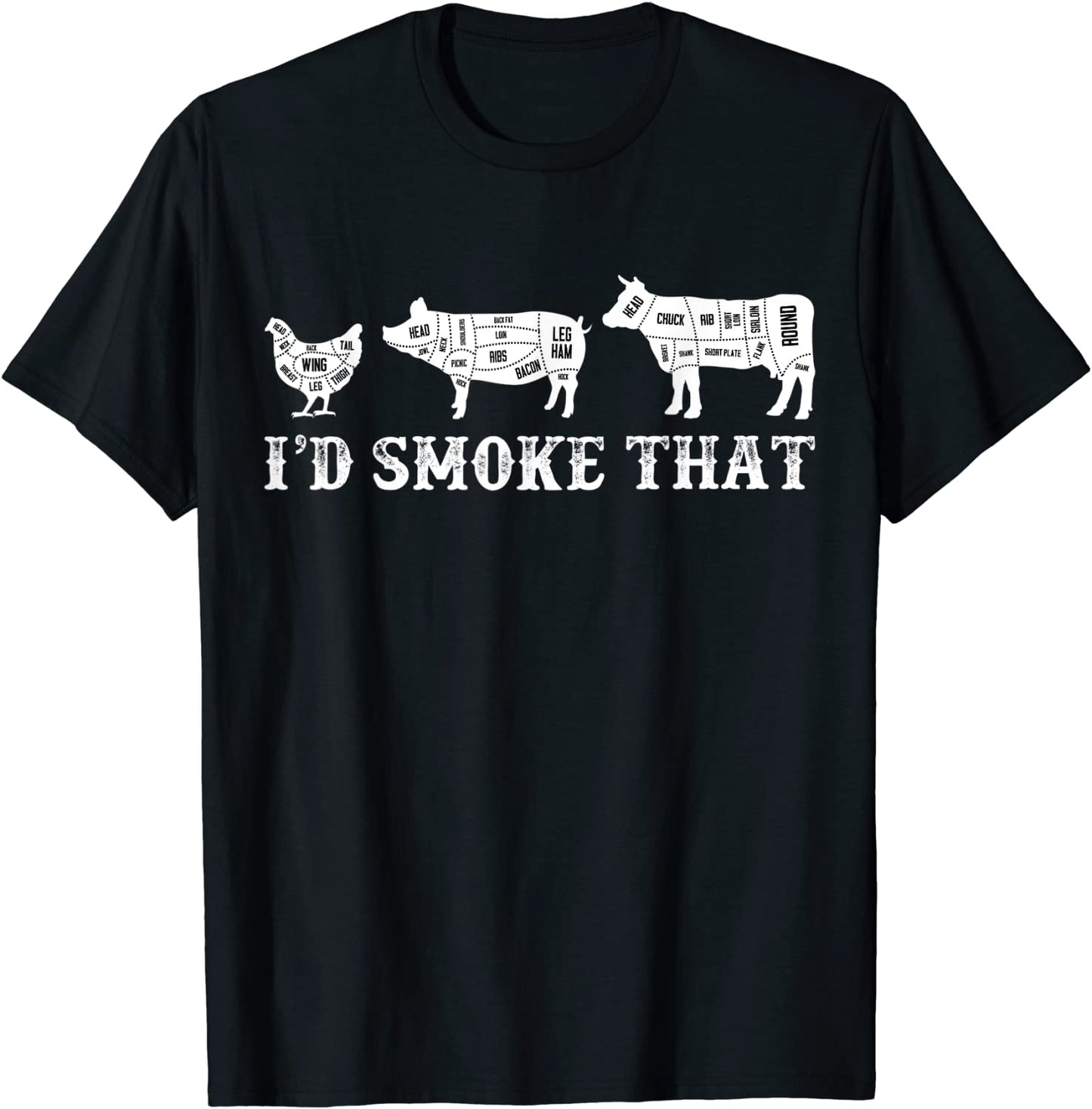 Funny Retro Grilling BBQ Smoker Chef Dad Gift-Id Smoke That T-Shirt
