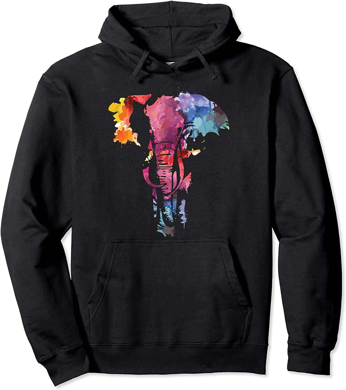 Elephant Watercolor Art Design For People Who Love Elephants Pullover Hoodie